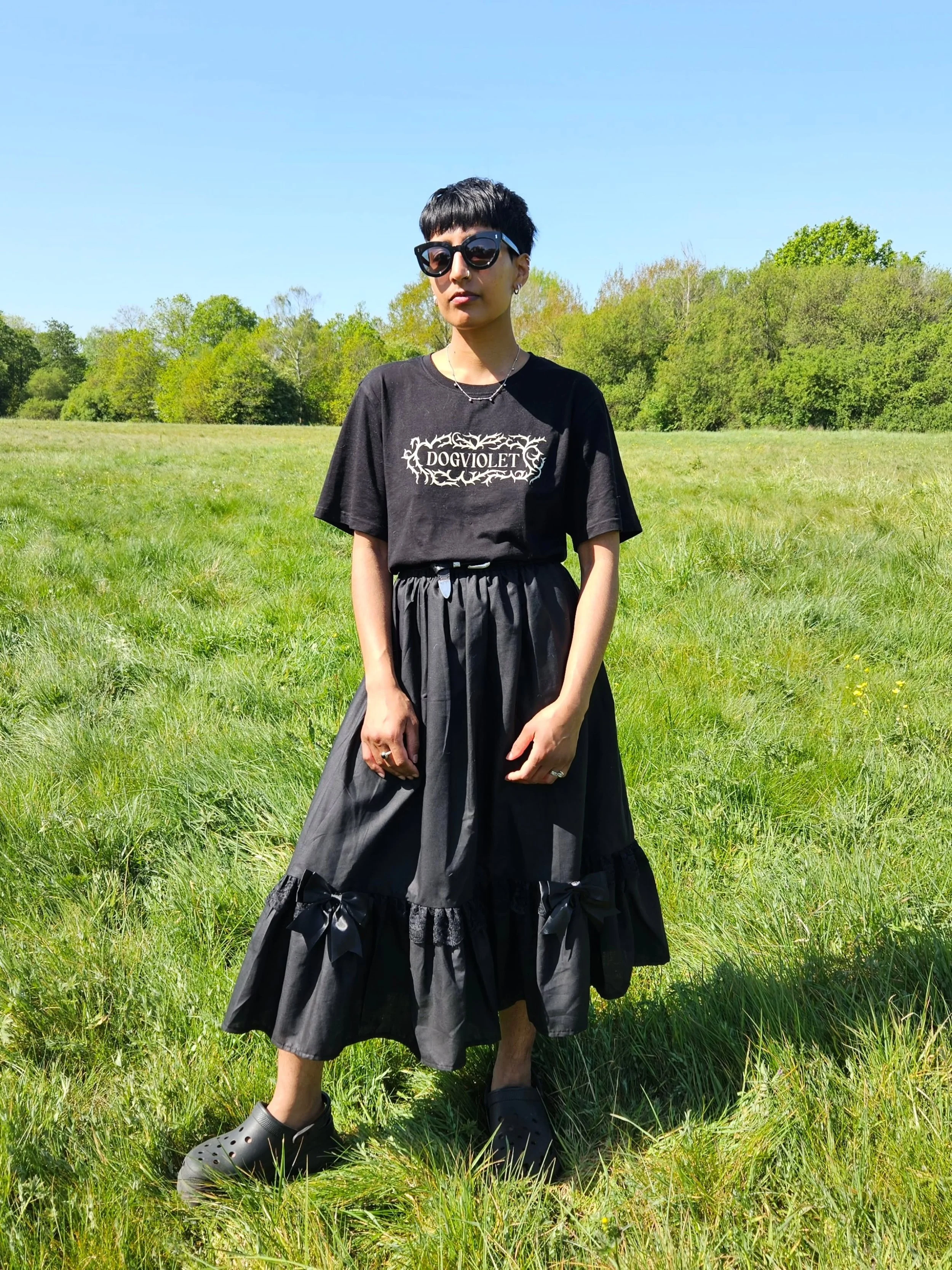 What a glorious May Day it is! ☀️ We&rsquo;ve finally added our new tees to our merch store

The gothic vine design is by Naz 🖤 Screen printed by @vinosangre using off-white eco-friendly ink. The black organic cotton t-shirts are by @no_sweat_uk who