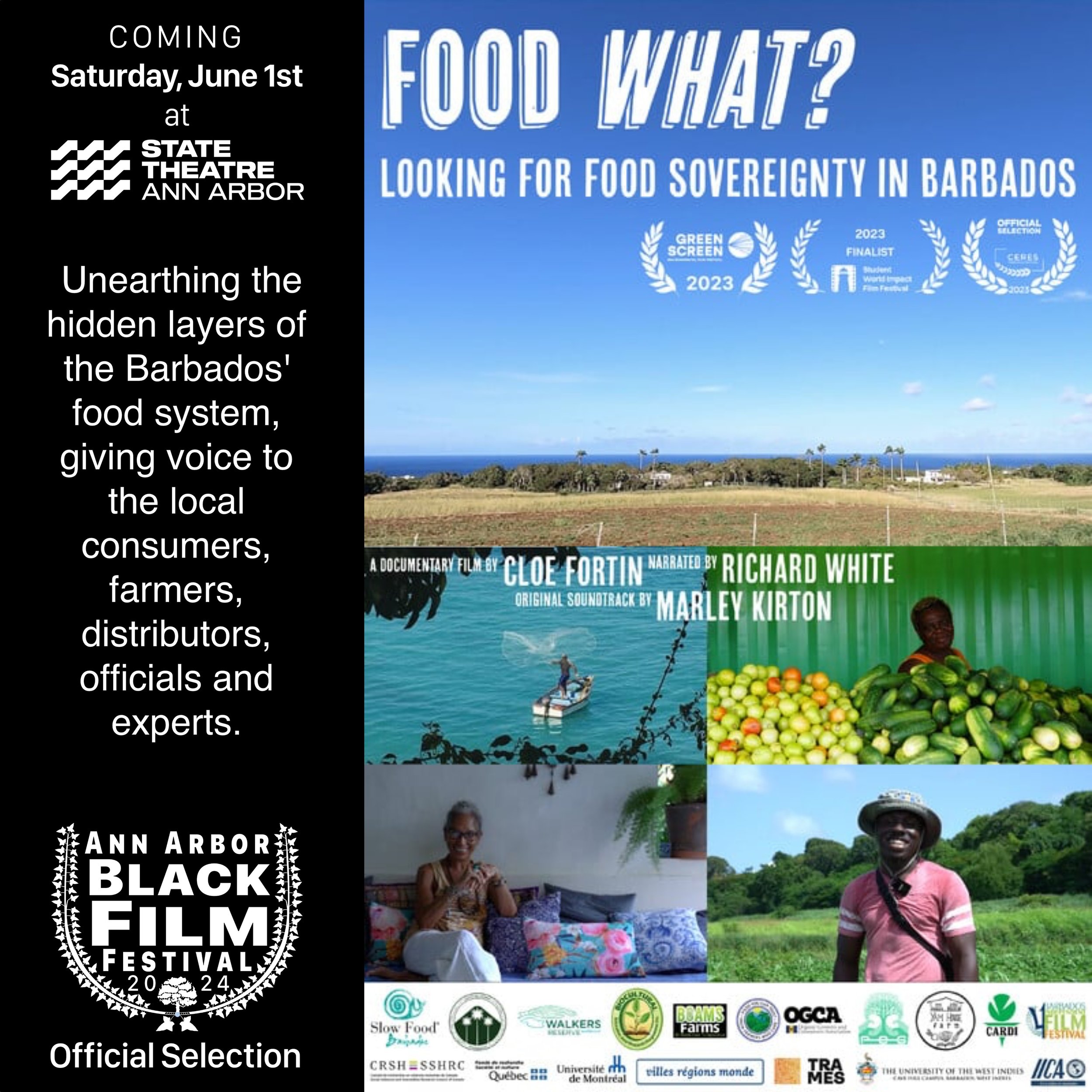 🎬 Get ready for a remarkable journey at the Ann Arbor Black Film Festival! 🌟 Don&rsquo;t miss out on Saturday, June 1st, for the screening of &ldquo;Food What? Looking for Food Sovereignty in Barbados&rdquo; directed by the gifted Clo&eacute; Forti