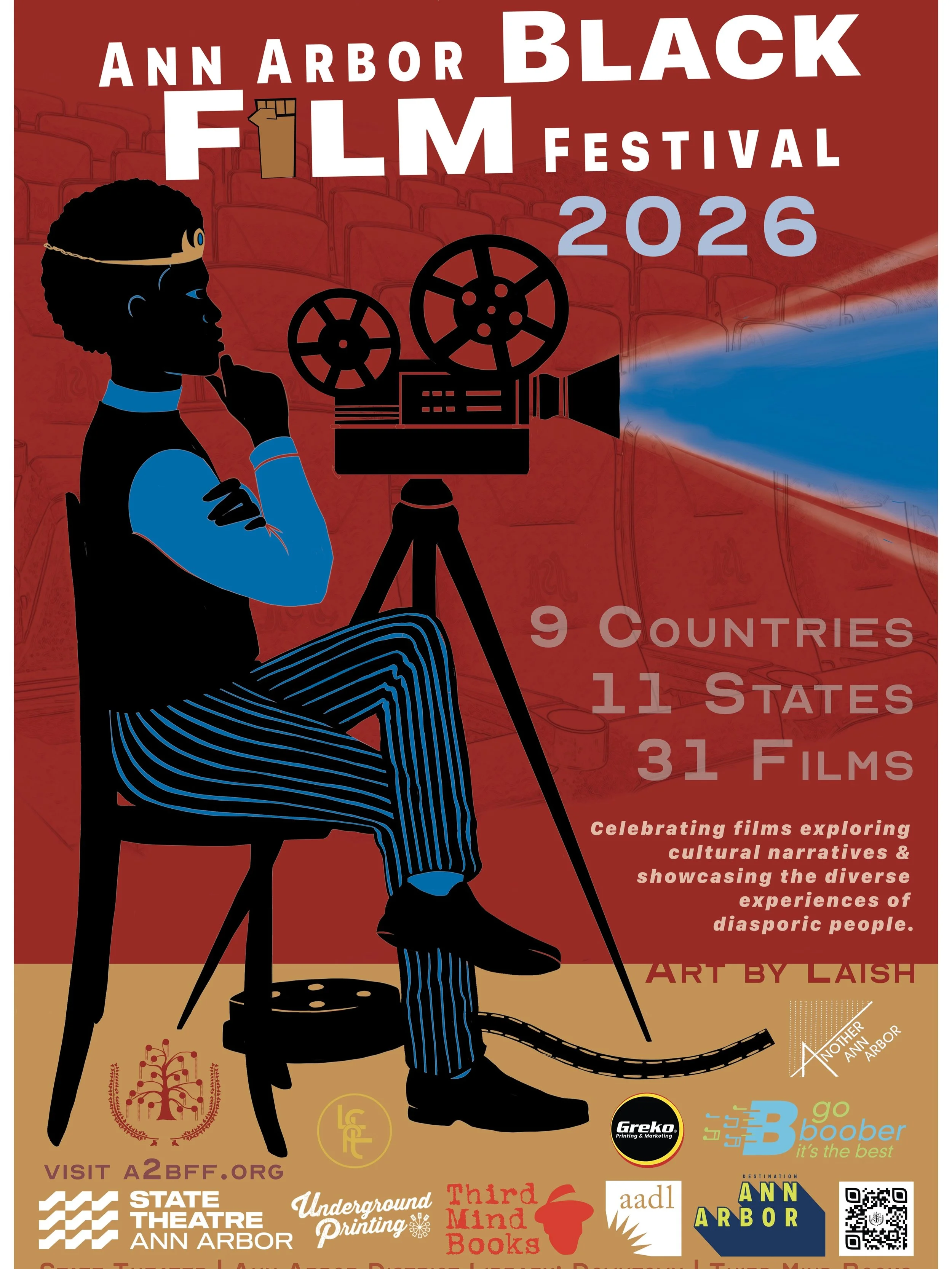 Check out our 2026 poster that&rsquo;s headed to print! We are so grateful for Elaisha Hilliard for helping us out with the artwork. 

Remember the Anna Black Film Festival is coming back to Ann Arbor on June 5 sixth and seventh at the Ann Arbor, Dis