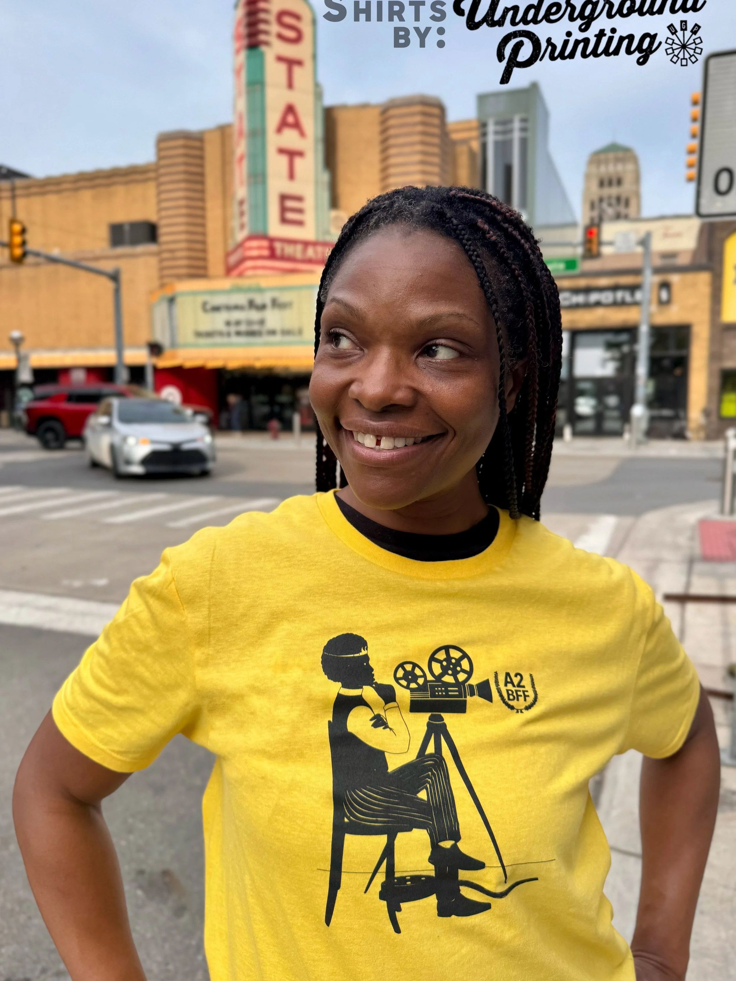 The T-shirts are in and looking crispy.

Design from Detroit artist Elaisha Hilliard.

When you see it you know everything
Black and yellow
Black and yellow

Get yours at the Ann Arbor Black Film Festival coming June 5th, 6th, and 7th.

Thank you Und
