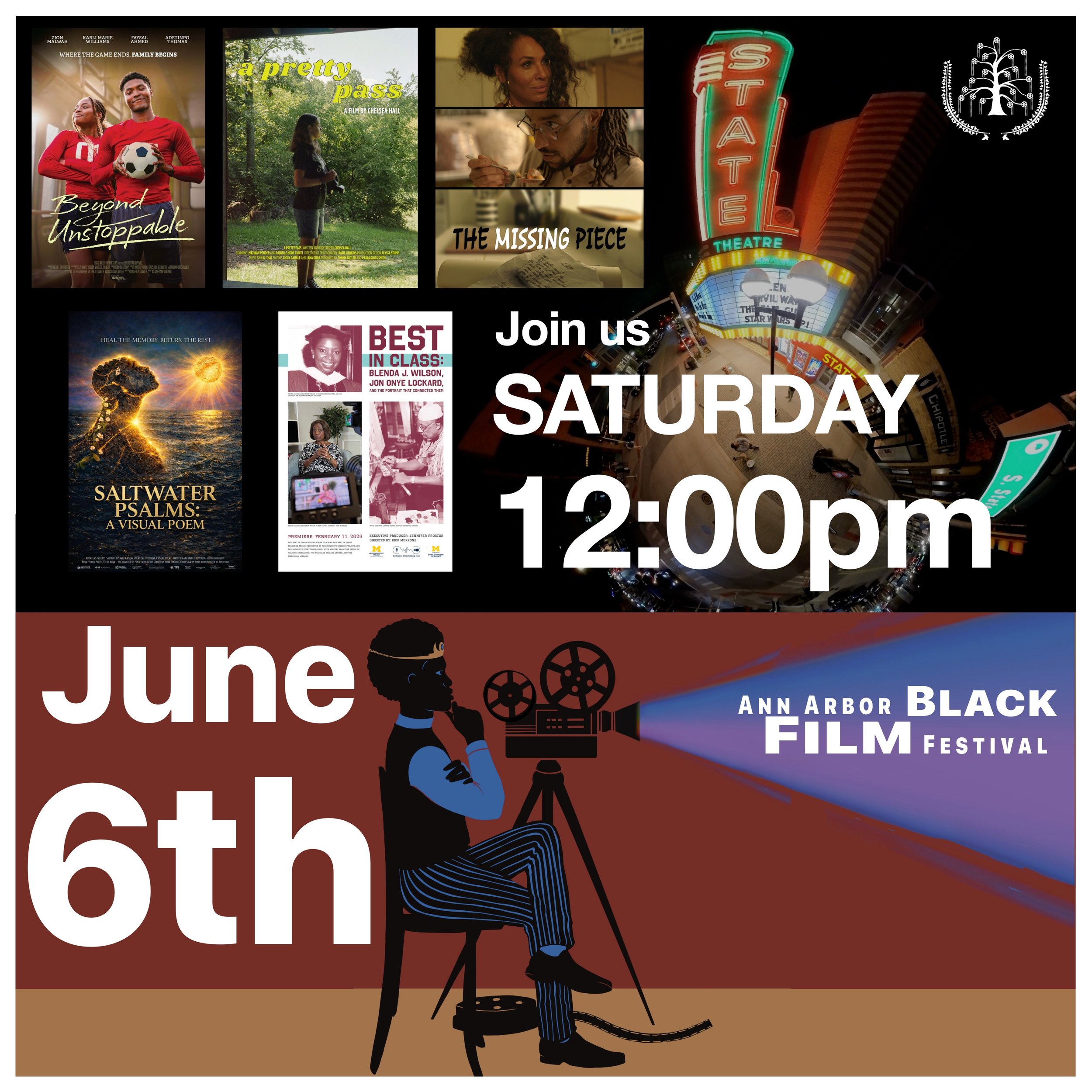 Join us at the State Theater on Saturday June 6th at the Arbor Black Film Festival!

Visit our website for ticket information.

Full schedule available on our website. Link in the bio.

Join us June 5&ndash;7 for an unforgettable celebration of Black