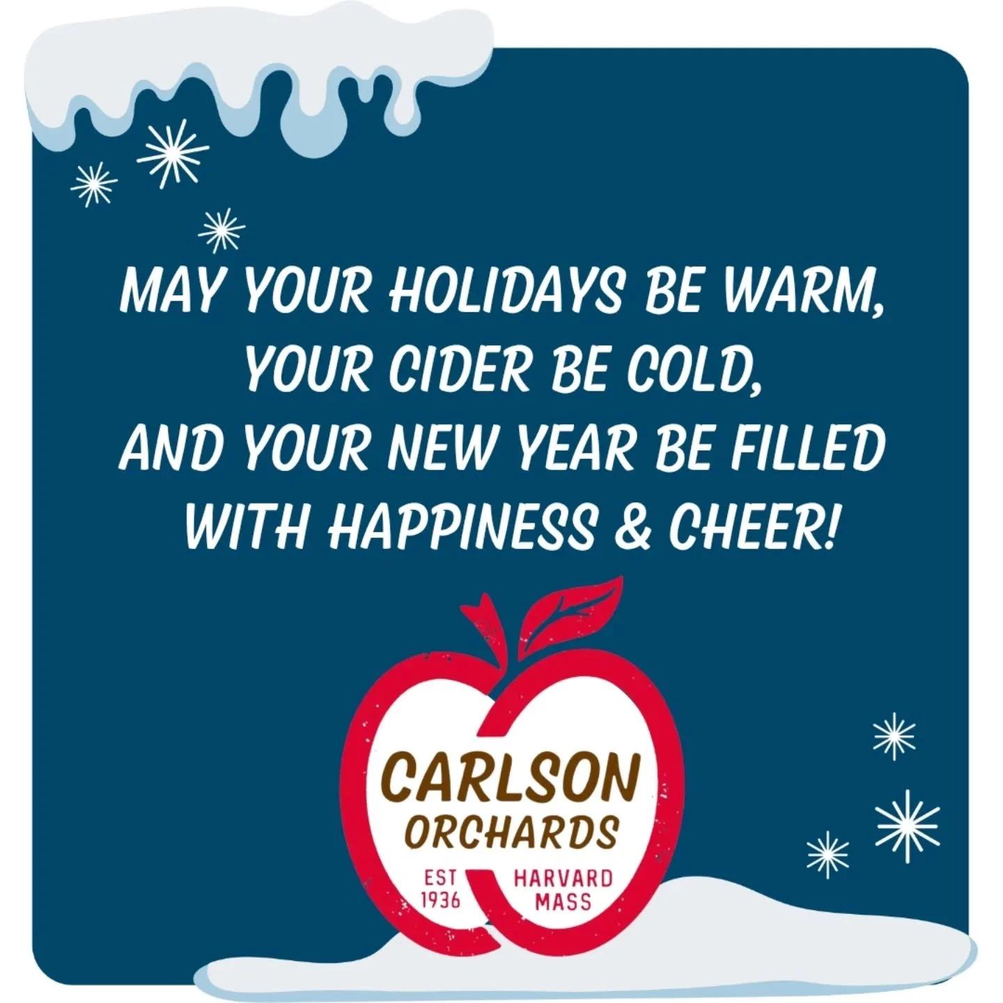 As one season of holidays winds down and another begins &mdash; with the New Year close behind &mdash; we hope this time is filled with moments of gathering, reflection, and joy.
Warm holidays, cold cider, and a New Year full of happiness and cheer. 