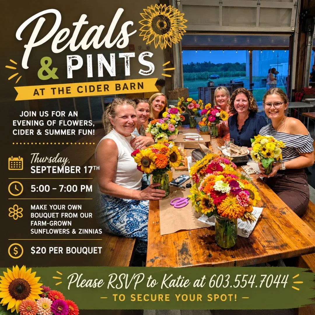 A big thank you to everyone who came out to our Petals &amp; Pints event last Thursday! We had such a great time seeing everyone&mdash;and all of the beautiful, one-of-a-kind bouquets you created from flowers grown right here on the farm.

Missed thi