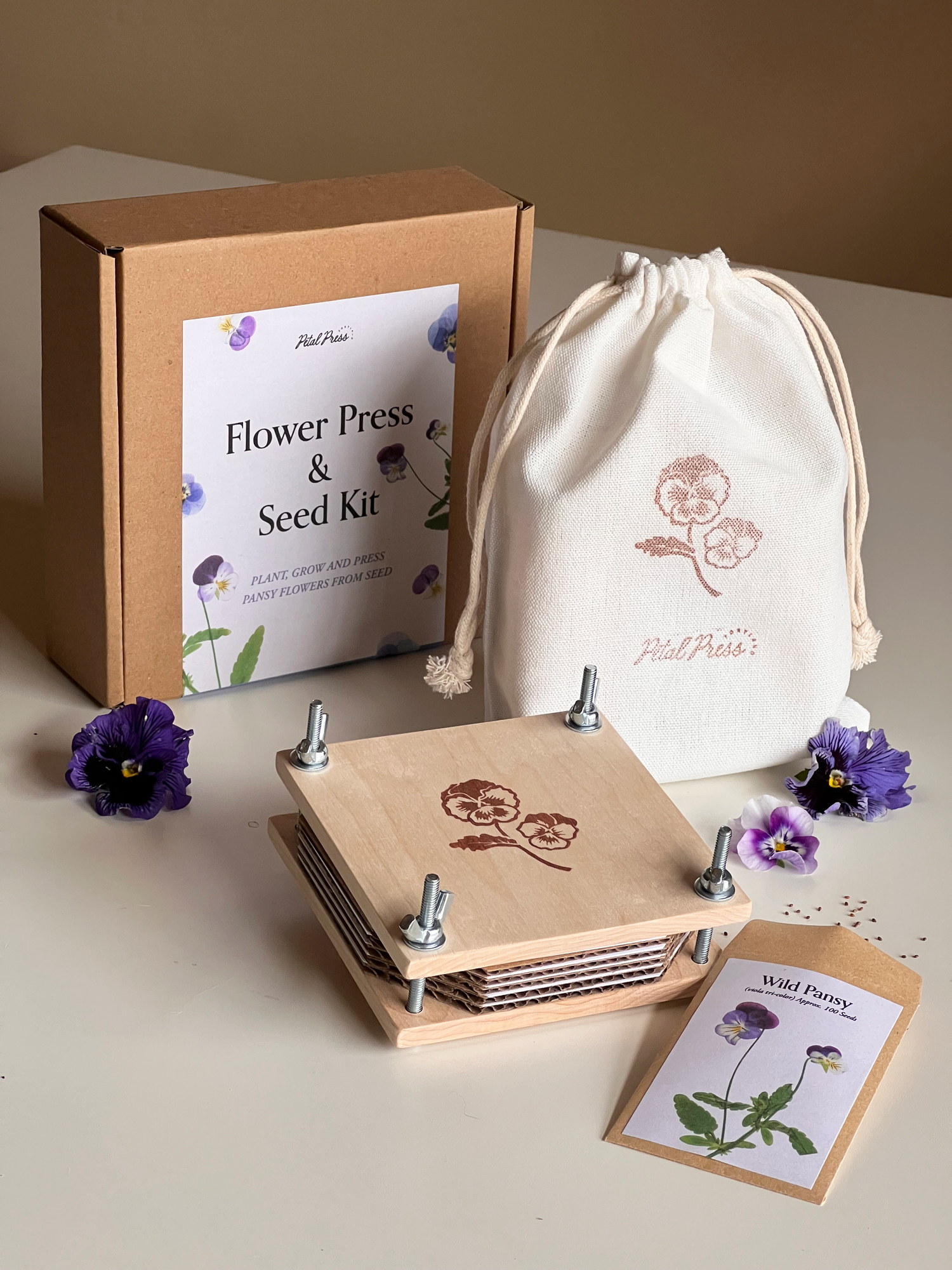 Flower Press & Pansy Seed Grow Kit | Beginner Friendly | Nature  display picture 1
