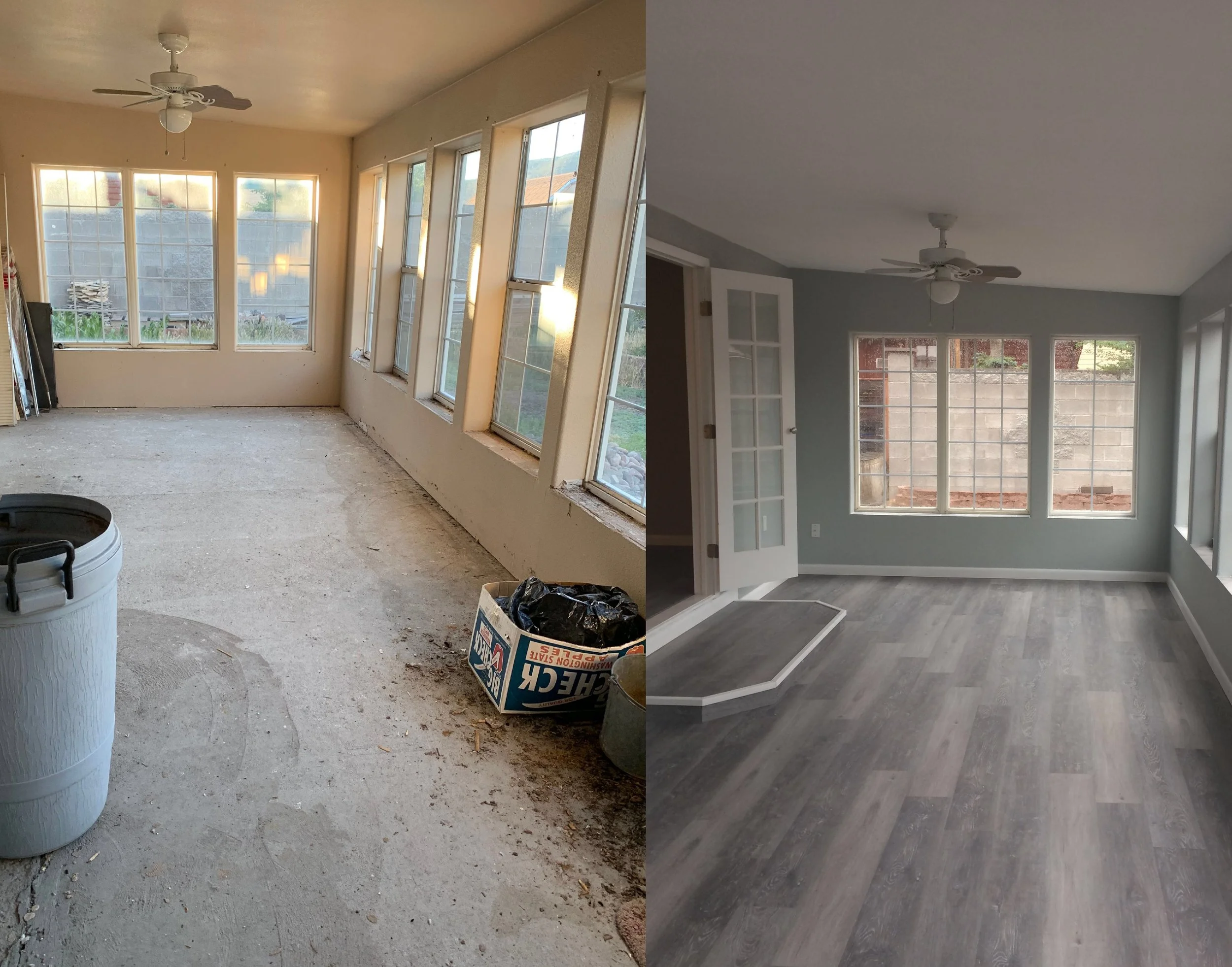 Sunroom - Before and After