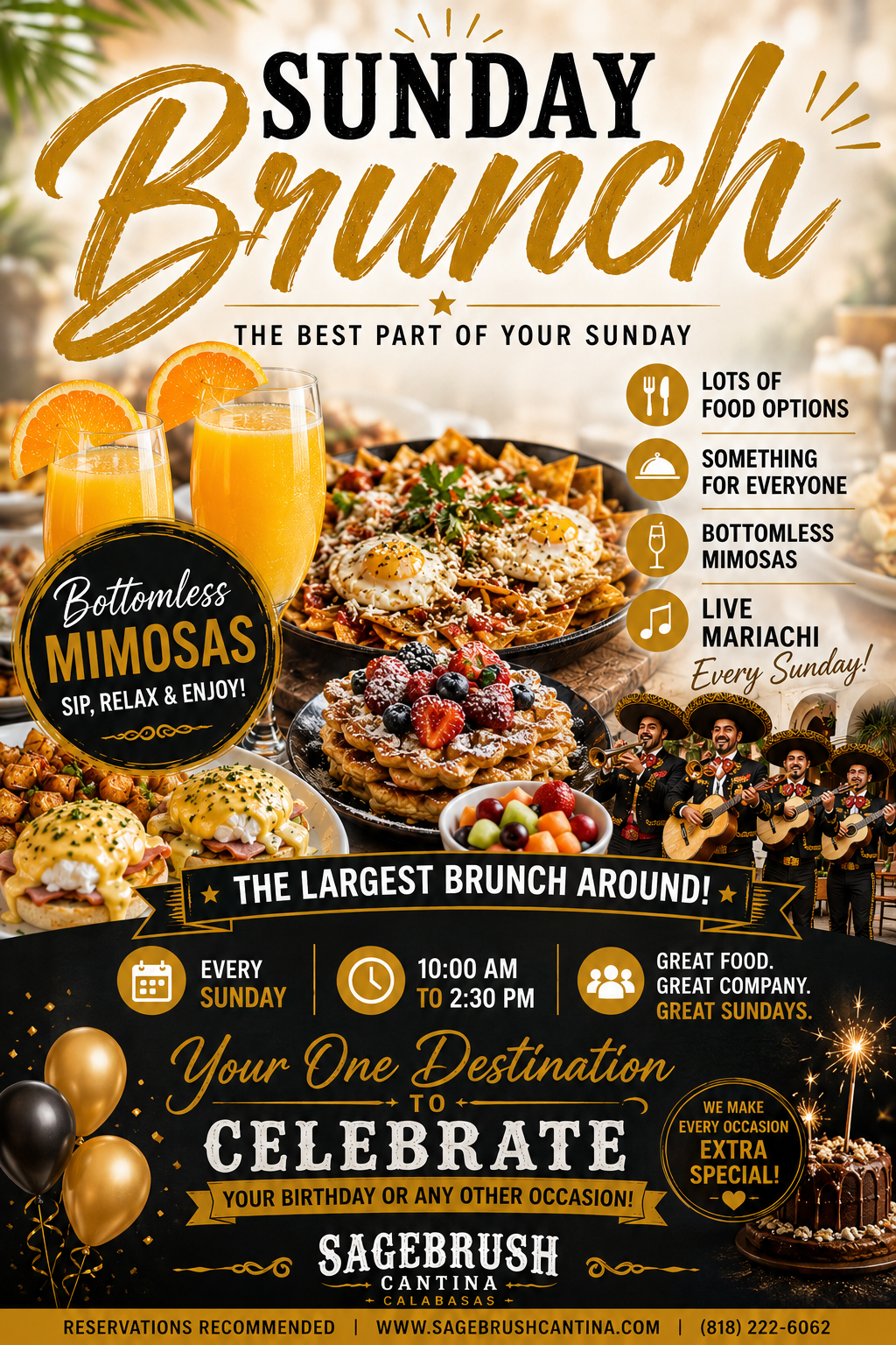 people toasting Mimosas at SUNDAY BRUNCH