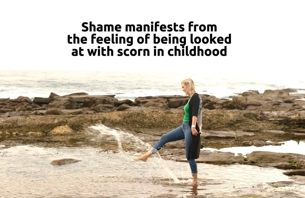 Shame is the feeling of being looked at with scorn in childhood. 

When we feel shame in childhood then that shame breeds contempt for the self. We can&rsquo;t feel contempt for others who neglect us or abuse us, so the contempt for oneself is a grea