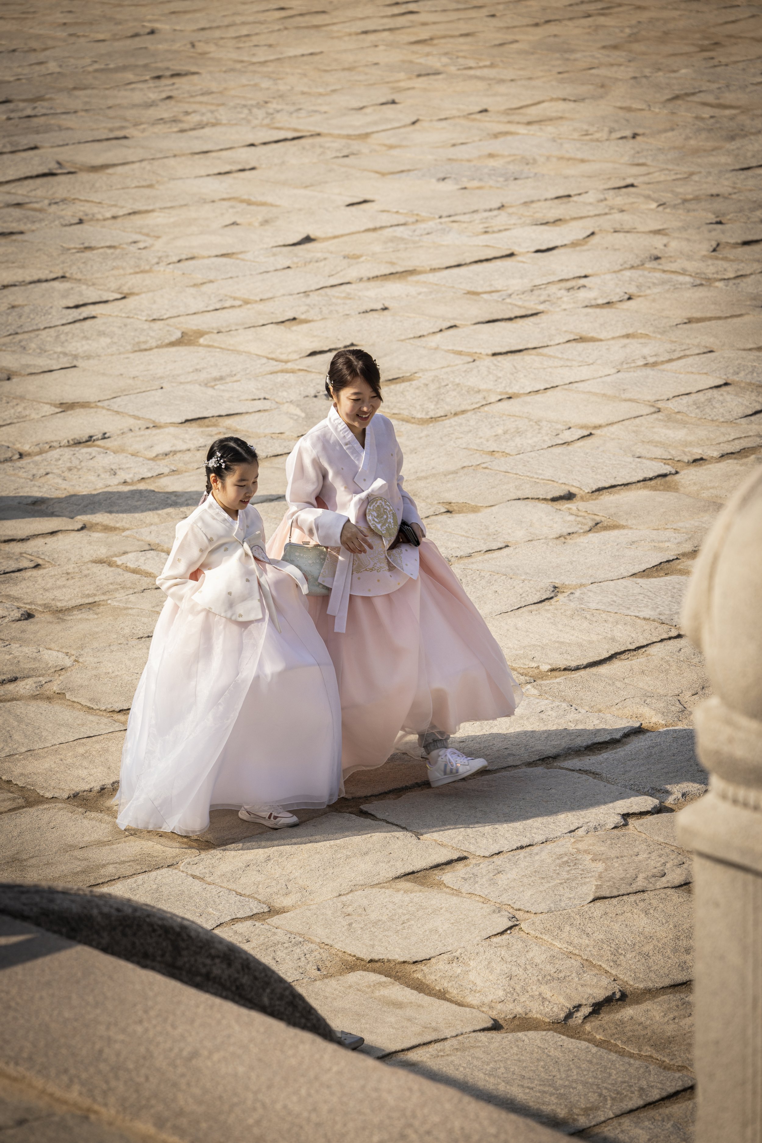 Mother and Daughter at Gyeongbokgung Palace, Seoul