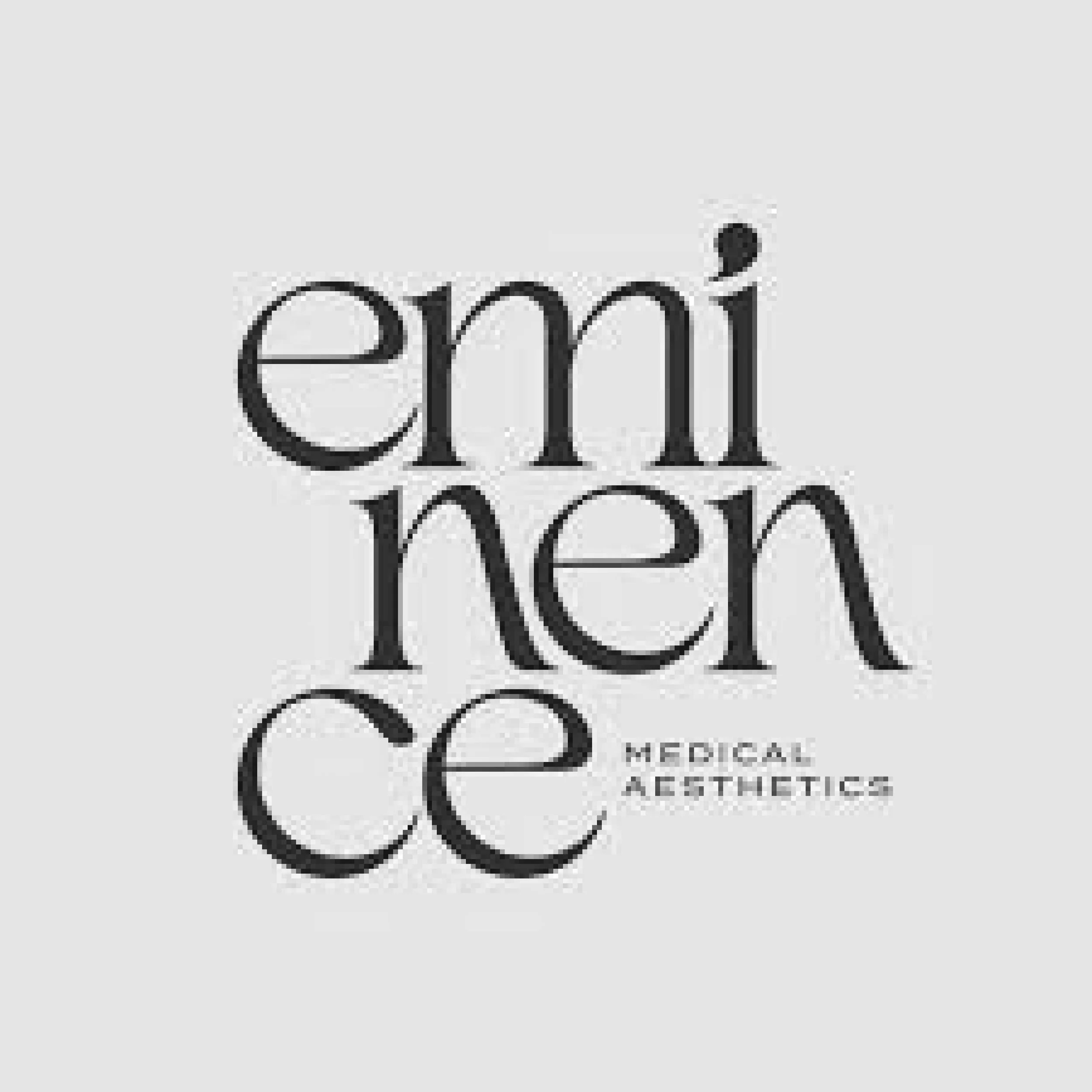 Logo for Emné Medical Aesthetics featuring the words 'emné' in large, stylized black letters and 'MEDICAL AESTHETICS' in smaller capital letters underneath.