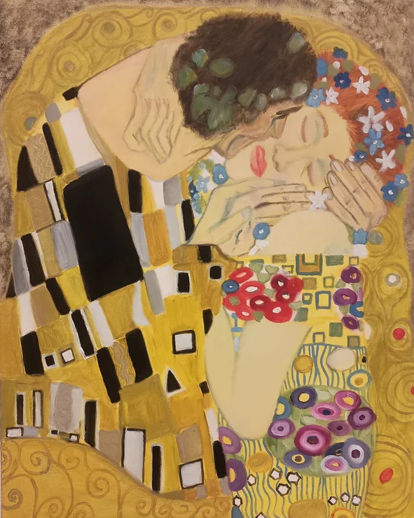 Master Copy: The Kiss; oil on canvas, 2024