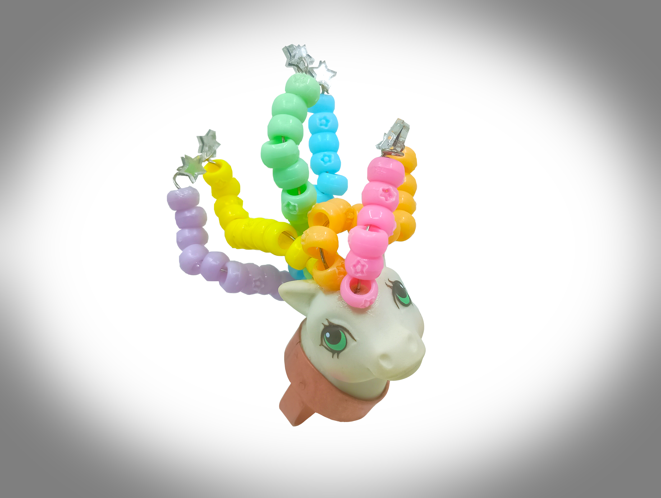 Baby Pony Ring 01; My Little Pony Head, copper sheet, wire, pony beads, acrylic sheet; 2026