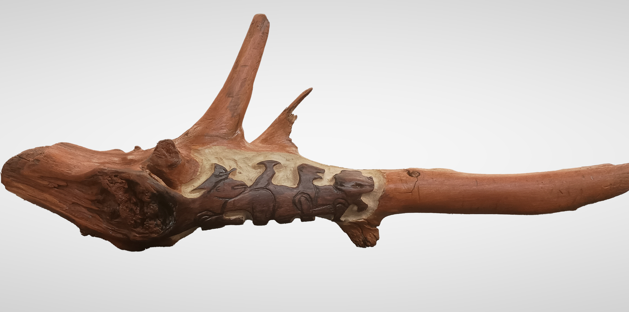 Before Time, unkown drift wood, stain, polyacrylic, 2025
