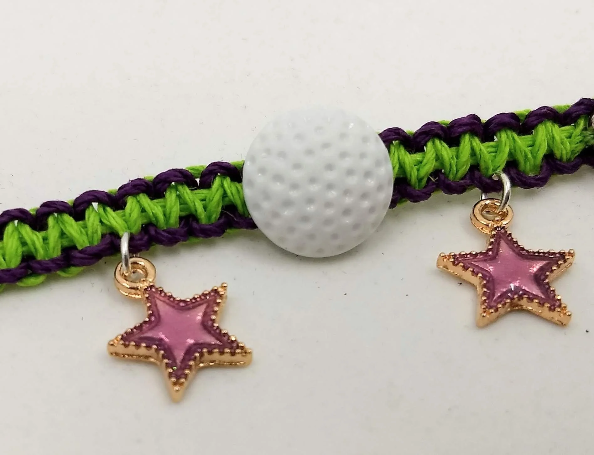  Monty Bracelet; hemp cording, charms, beads; 2022