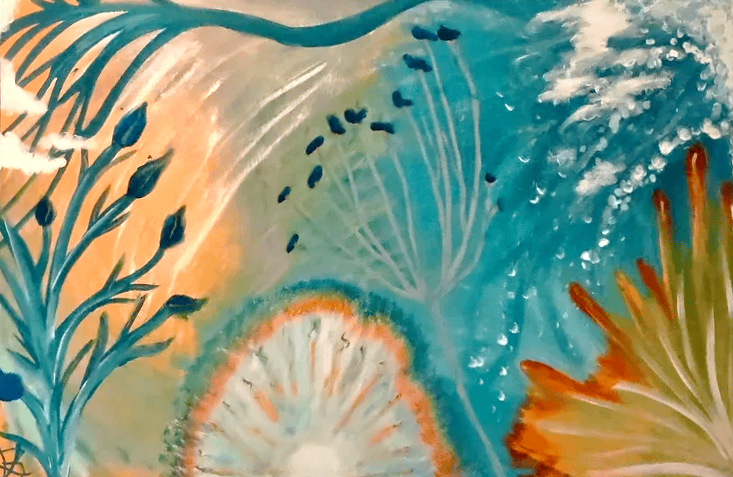 Abstract Plant Life; acrylic on canvas, 2024