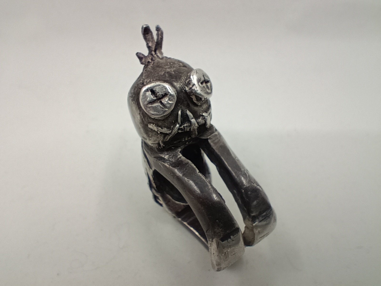 Robbie Ring front, sterling silver lost wax, 2025