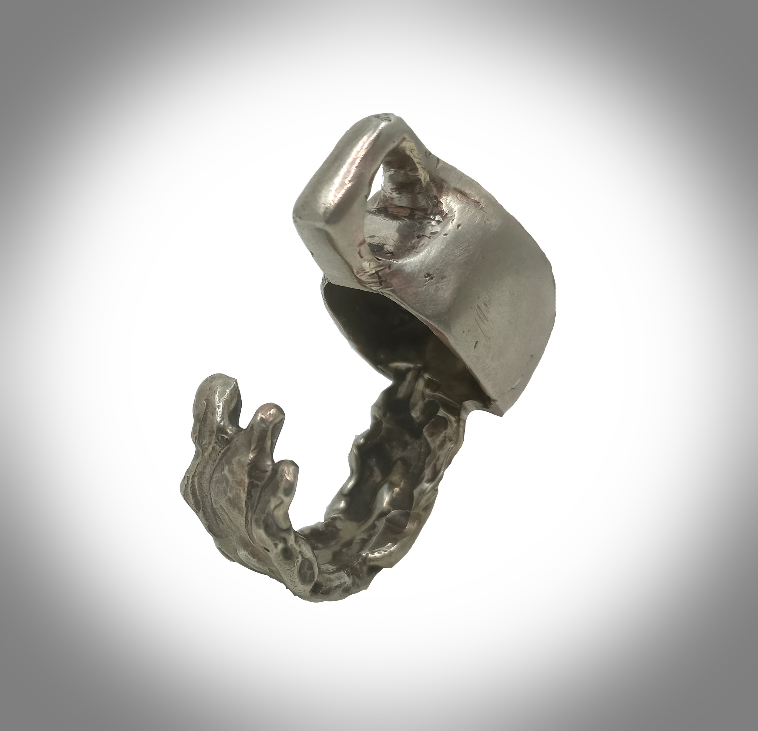 Coffee & Contemplation; cast white bronze, 2026