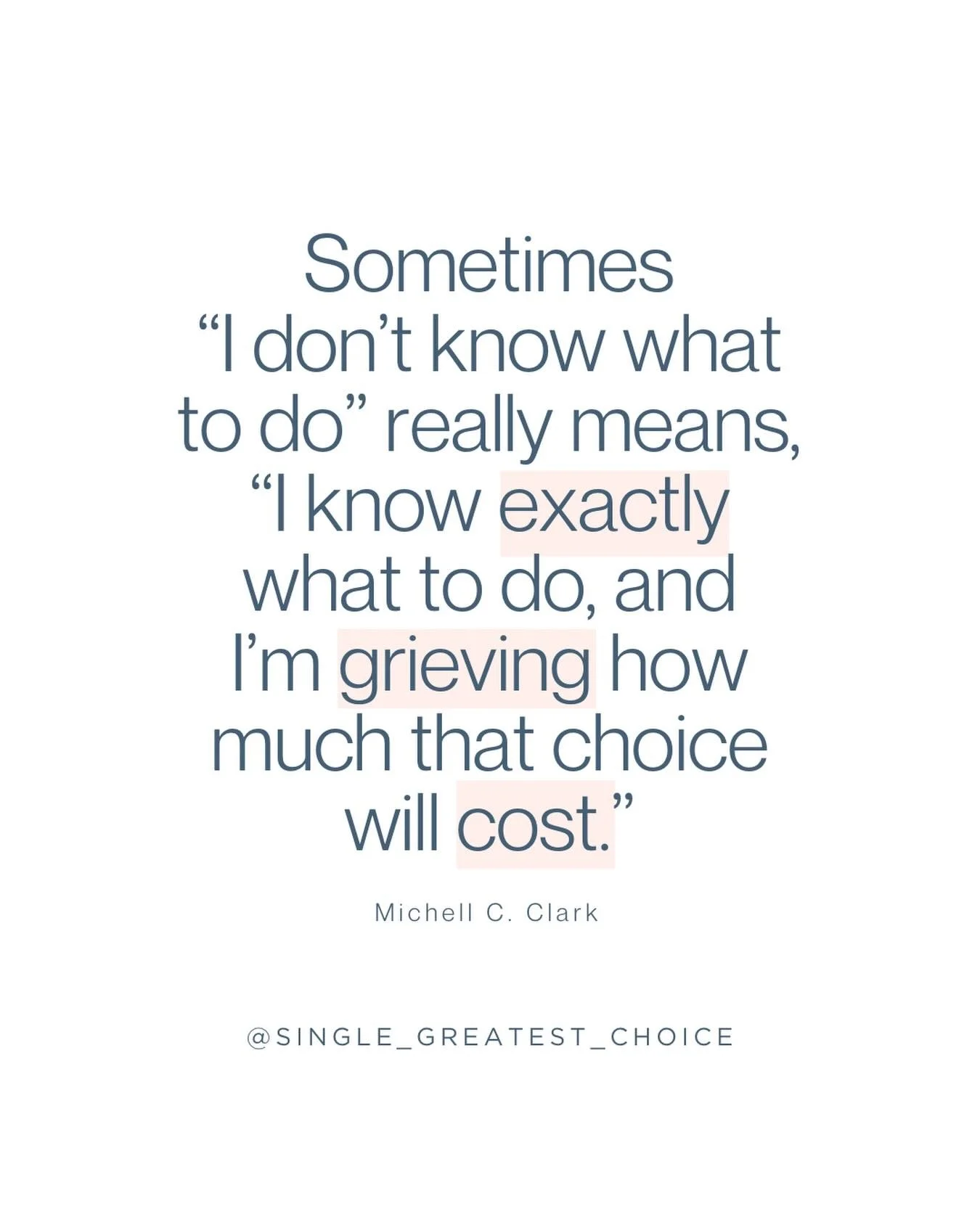 There are so many moments on the solo motherhood path where the hardest part isn&rsquo;t the lack of clarity &mdash; it&rsquo;s the 𝘤𝘰𝘴𝘵 of clarity.⁣
⁣
The cost of choosing to move forward on your own.⁣
The cost of letting go of a version of life