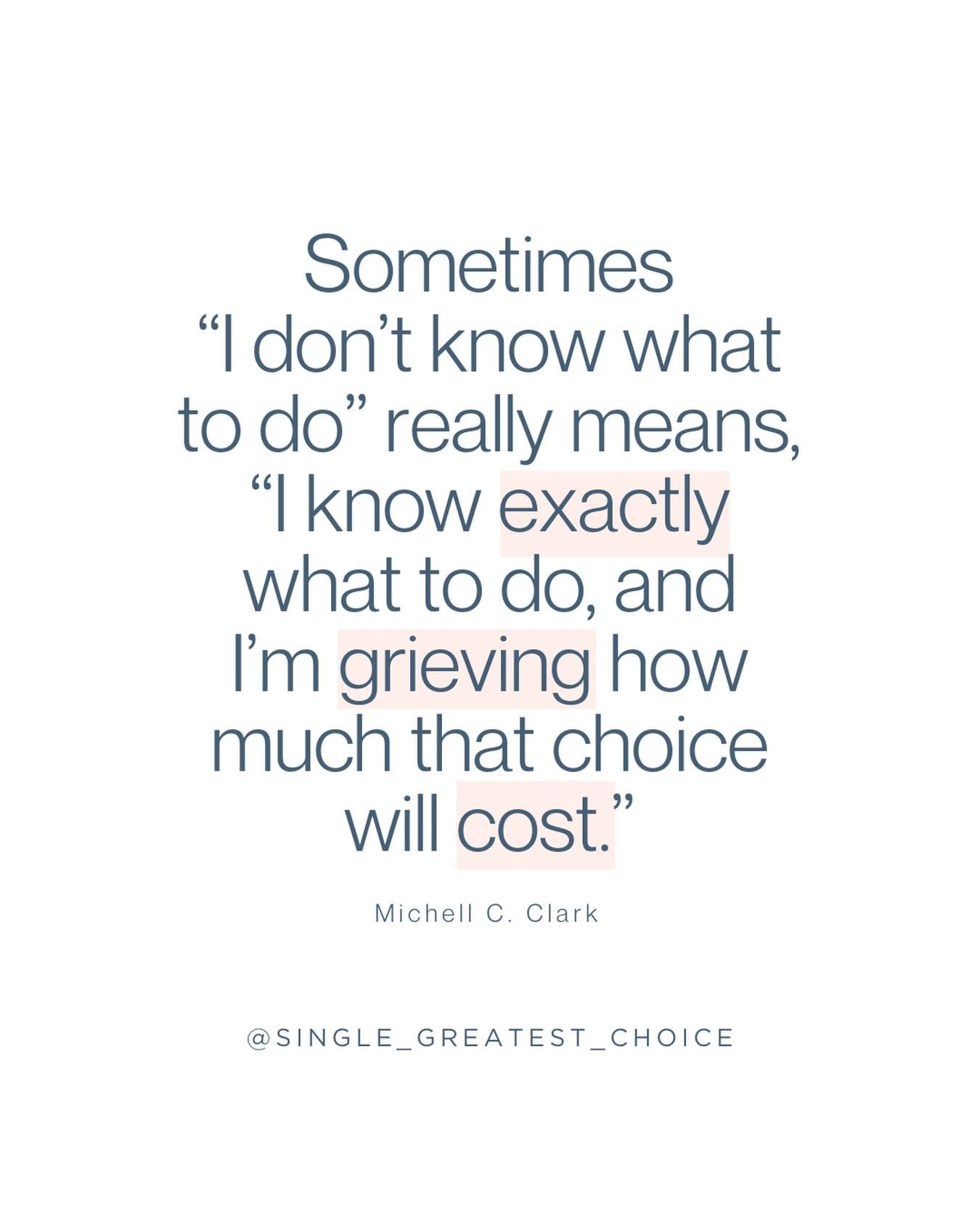 There are so many moments on the solo motherhood path where the hardest part isn&rsquo;t the lack of clarity &mdash; it&rsquo;s the 𝘤𝘰𝘴𝘵 of clarity.⁣
⁣
The cost of choosing to move forward on your own.⁣
The cost of letting go of a version of life