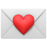 Envelope with a red heart on it