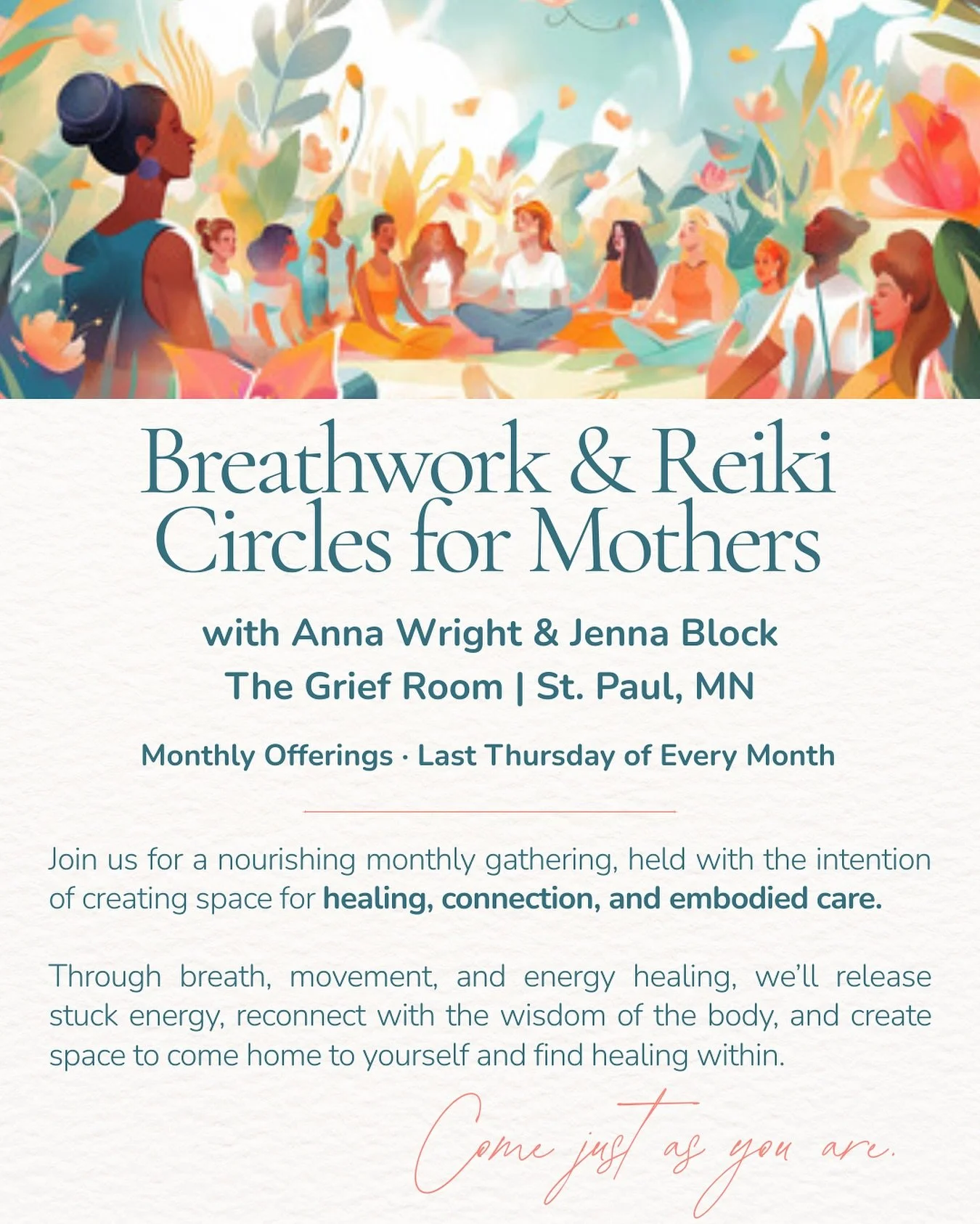 You&rsquo;re invited. A space where mothers can exhale. To move through what&rsquo;s been held. 

To reconnect with your body. To remember&mdash;you don&rsquo;t have to carry it all alone.

Join us for this monthly offering for mothers at The Grief R