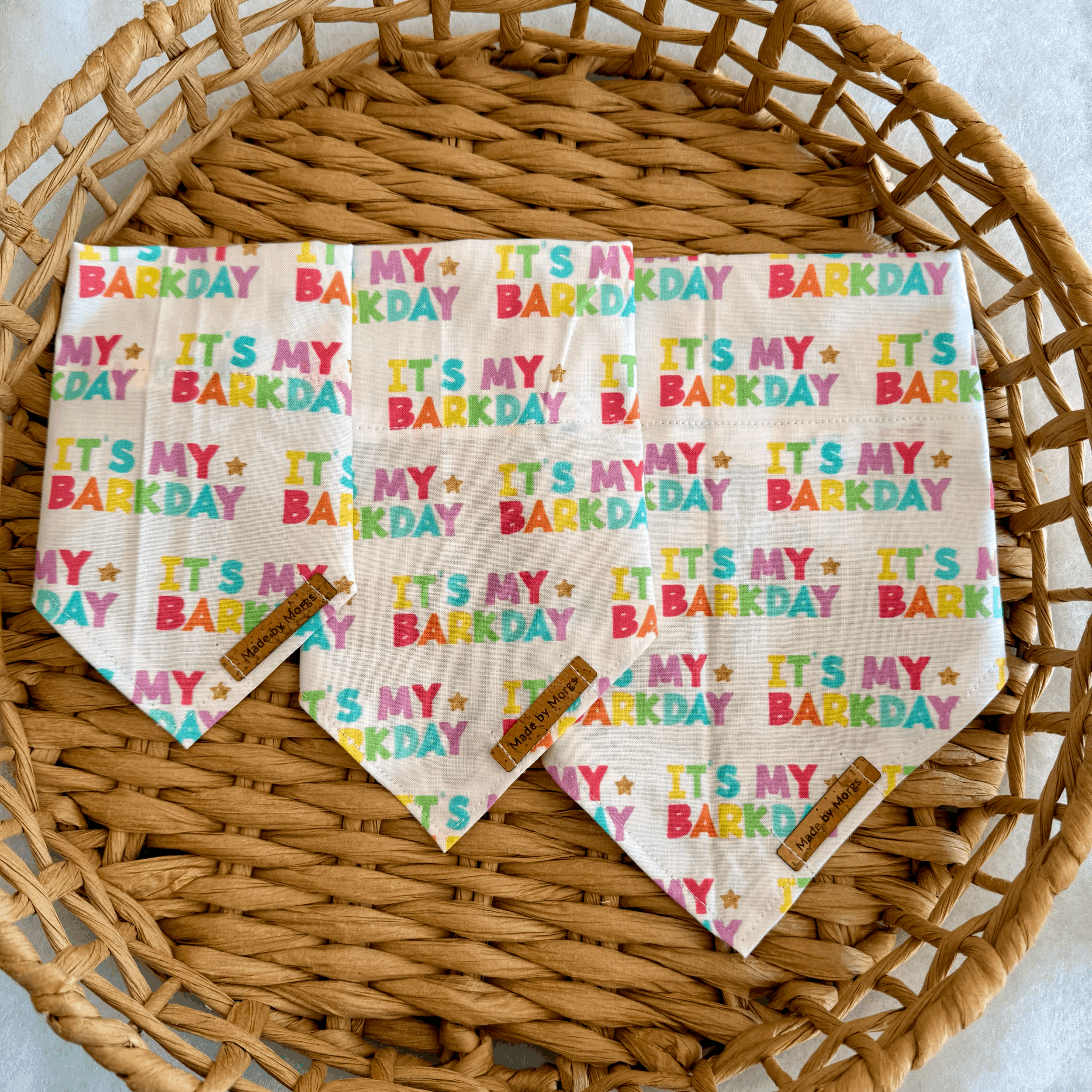 Pastel Its my Barkday Bandanas