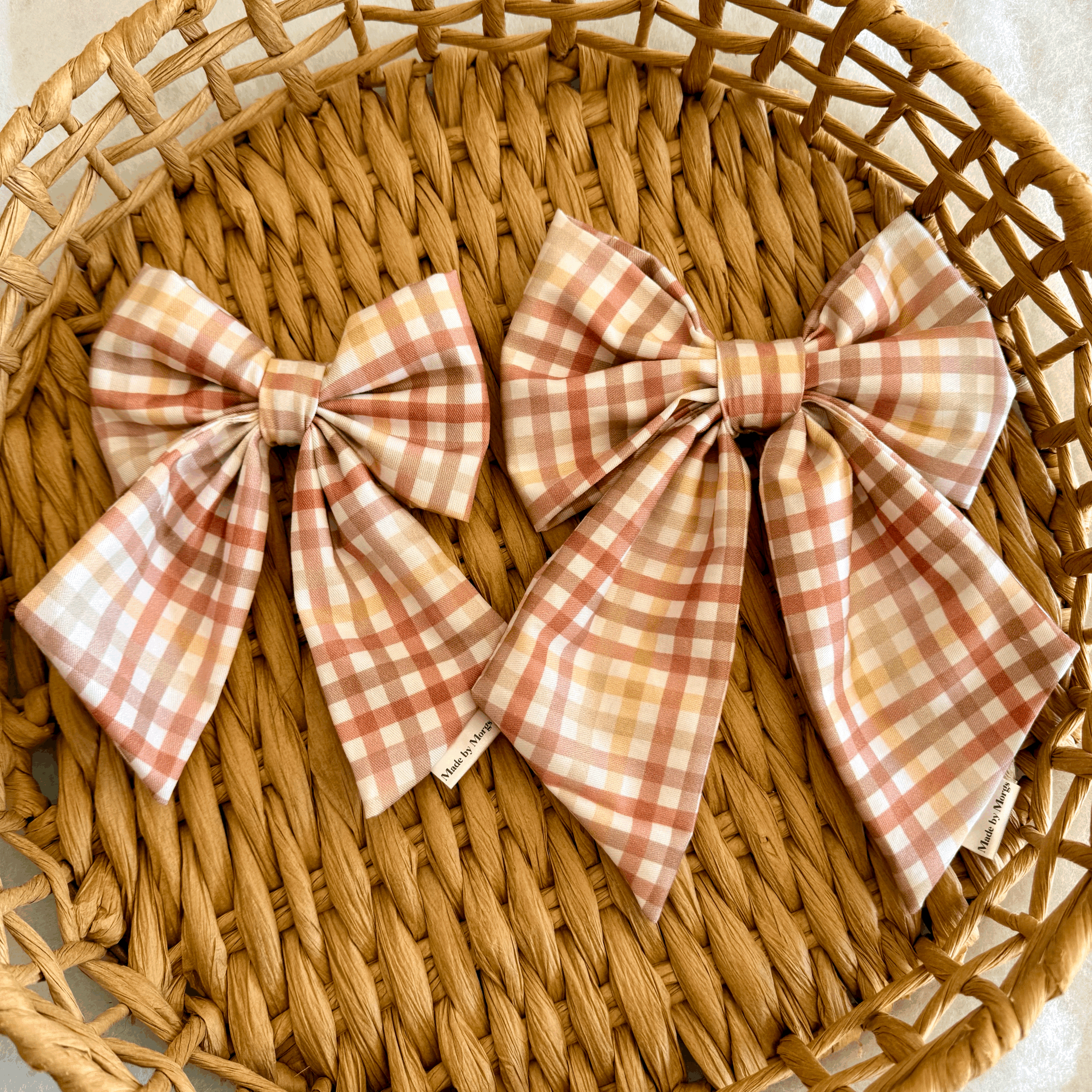 Neutral Gingham Bows