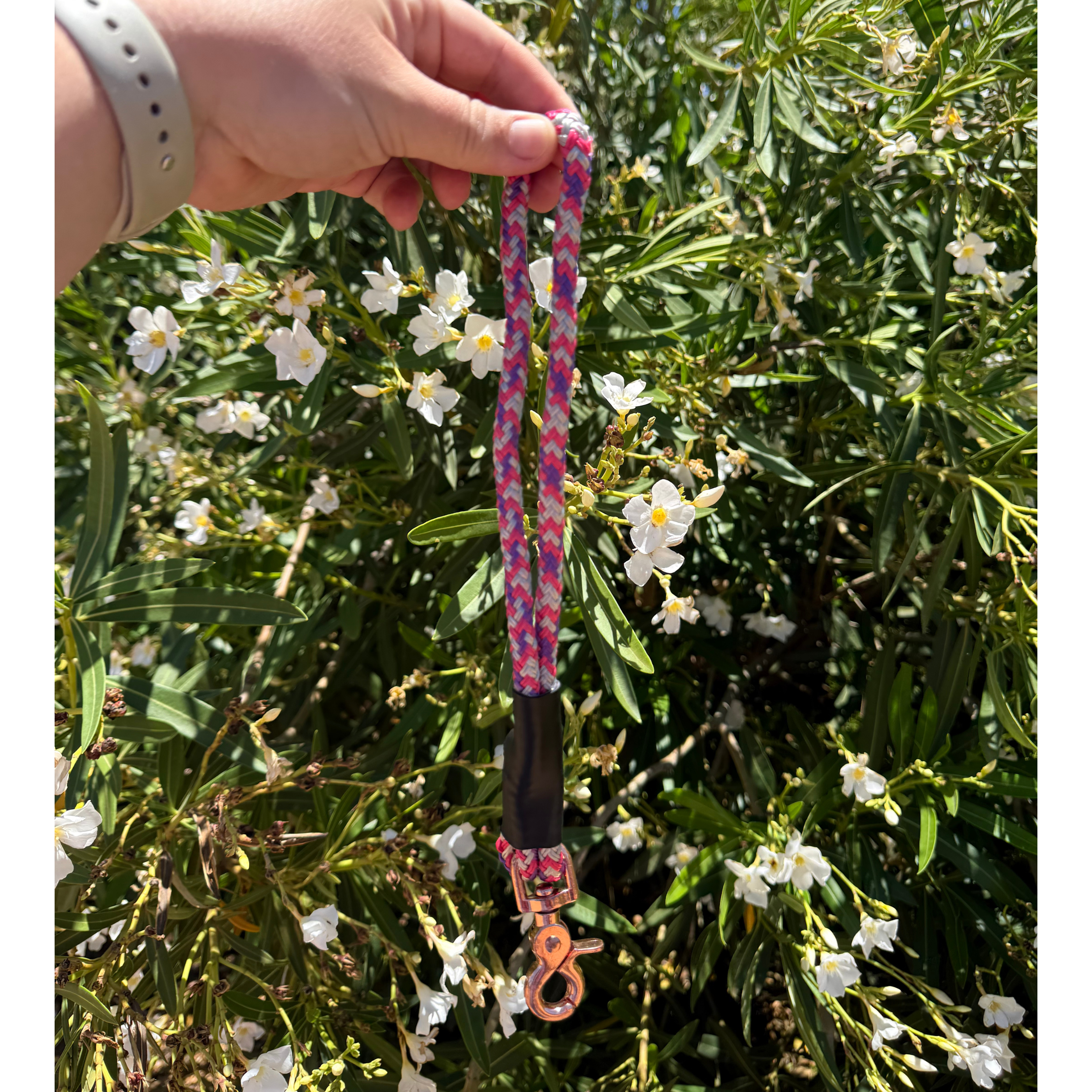 Rope Traffic Handle - Pink, Silver & Purple