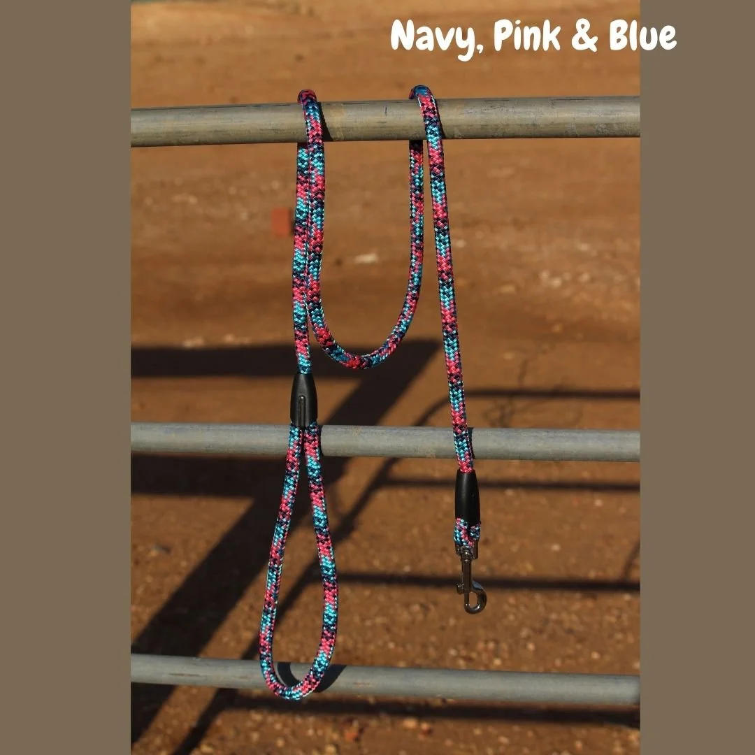Rope Lead - Navy, Pink & Blue