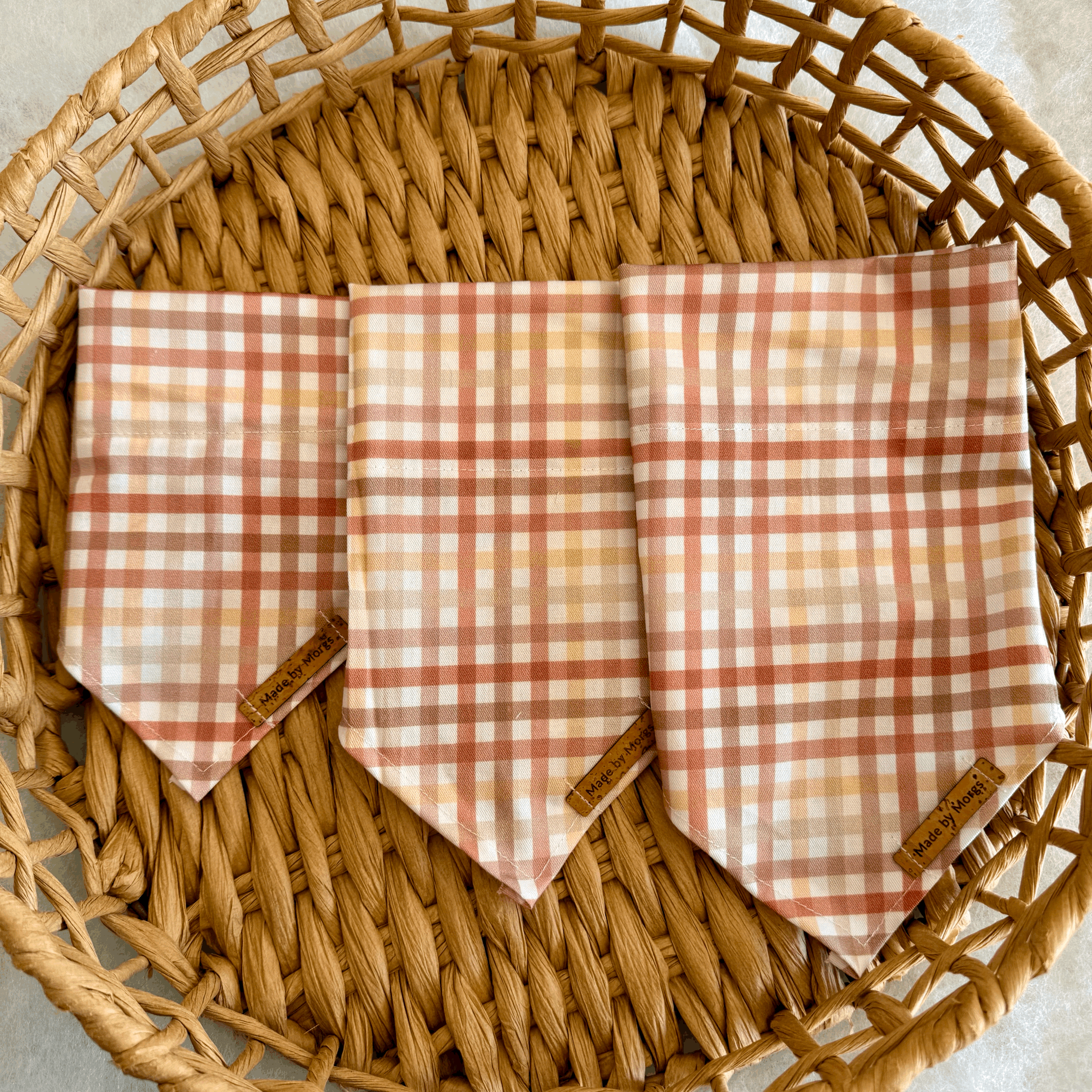 Neutral Gingham Bandanas