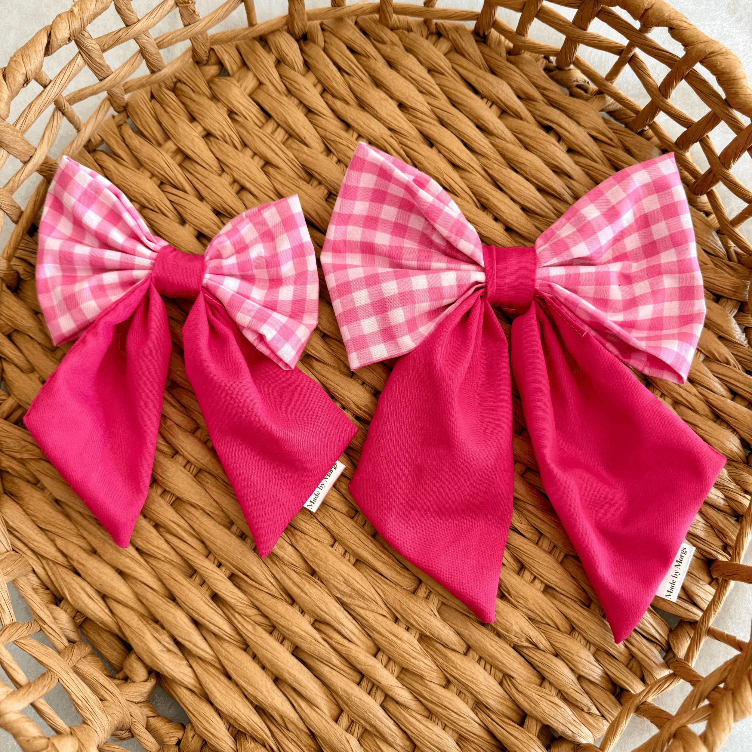 Pink Gingham Bows