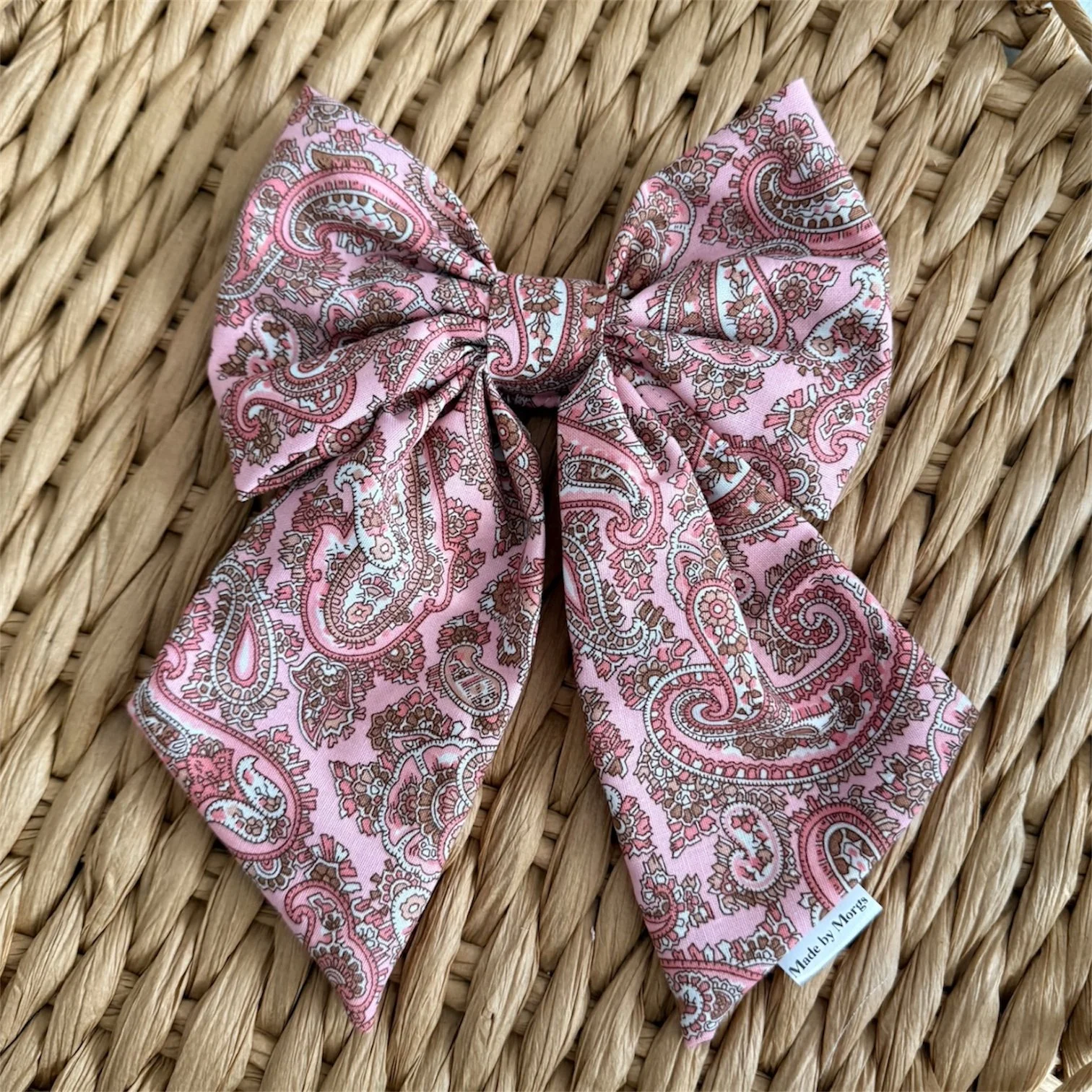 Pink Paisley Sailor Bow