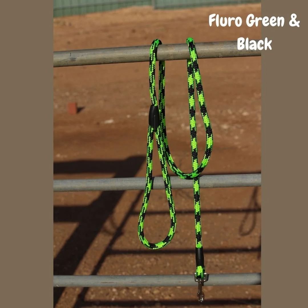Rope Lead - Fluro Green & Black