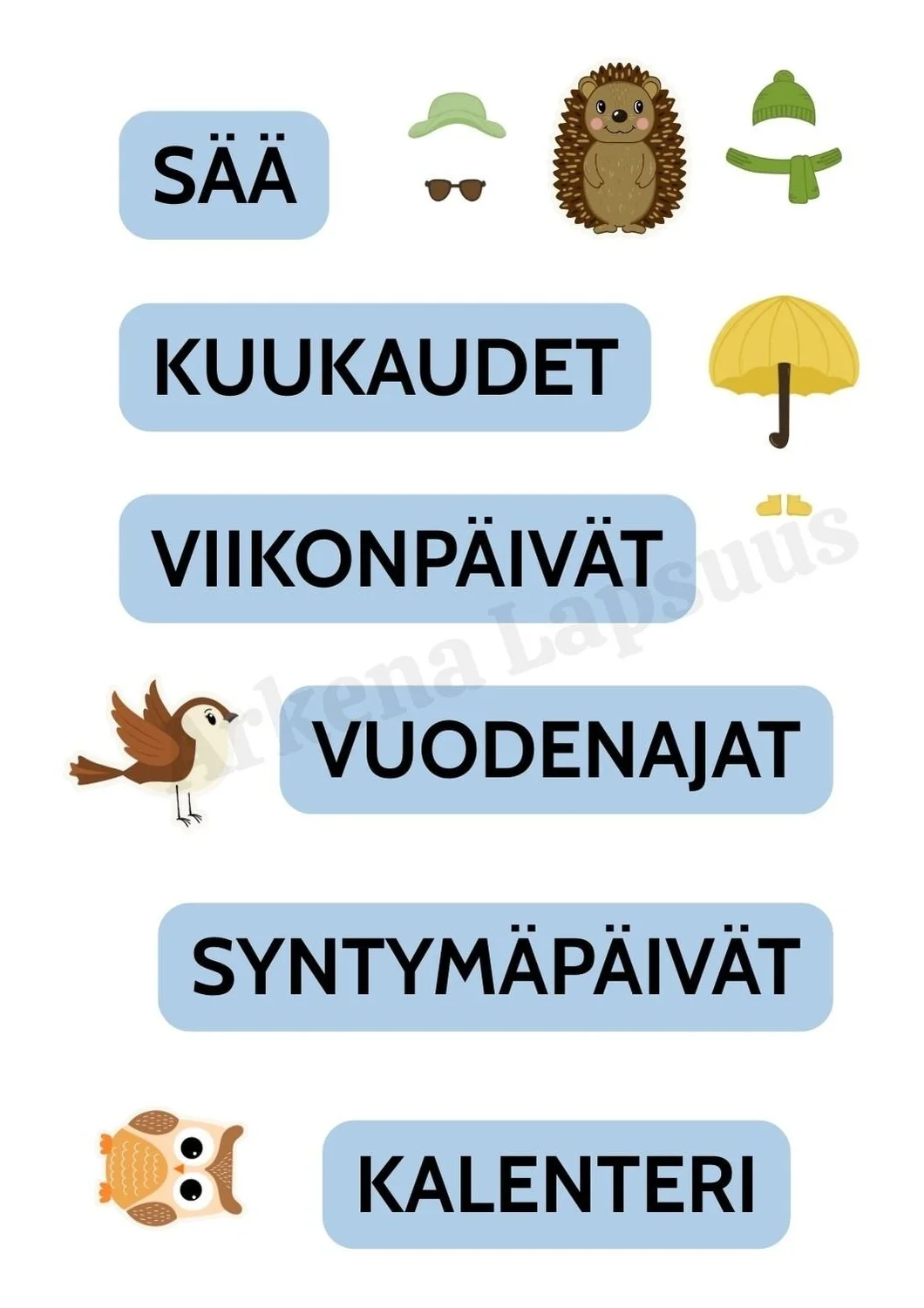 Tulostettavat S Kuukausi Ja Kalenterimateriaalit 