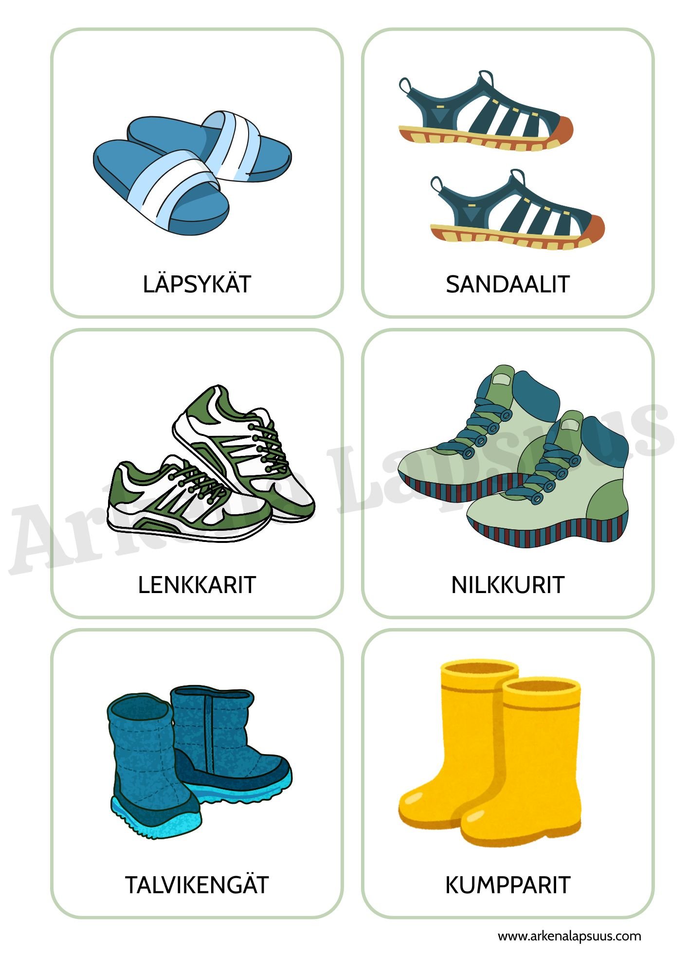 Vaatekuvia lapsille kengät