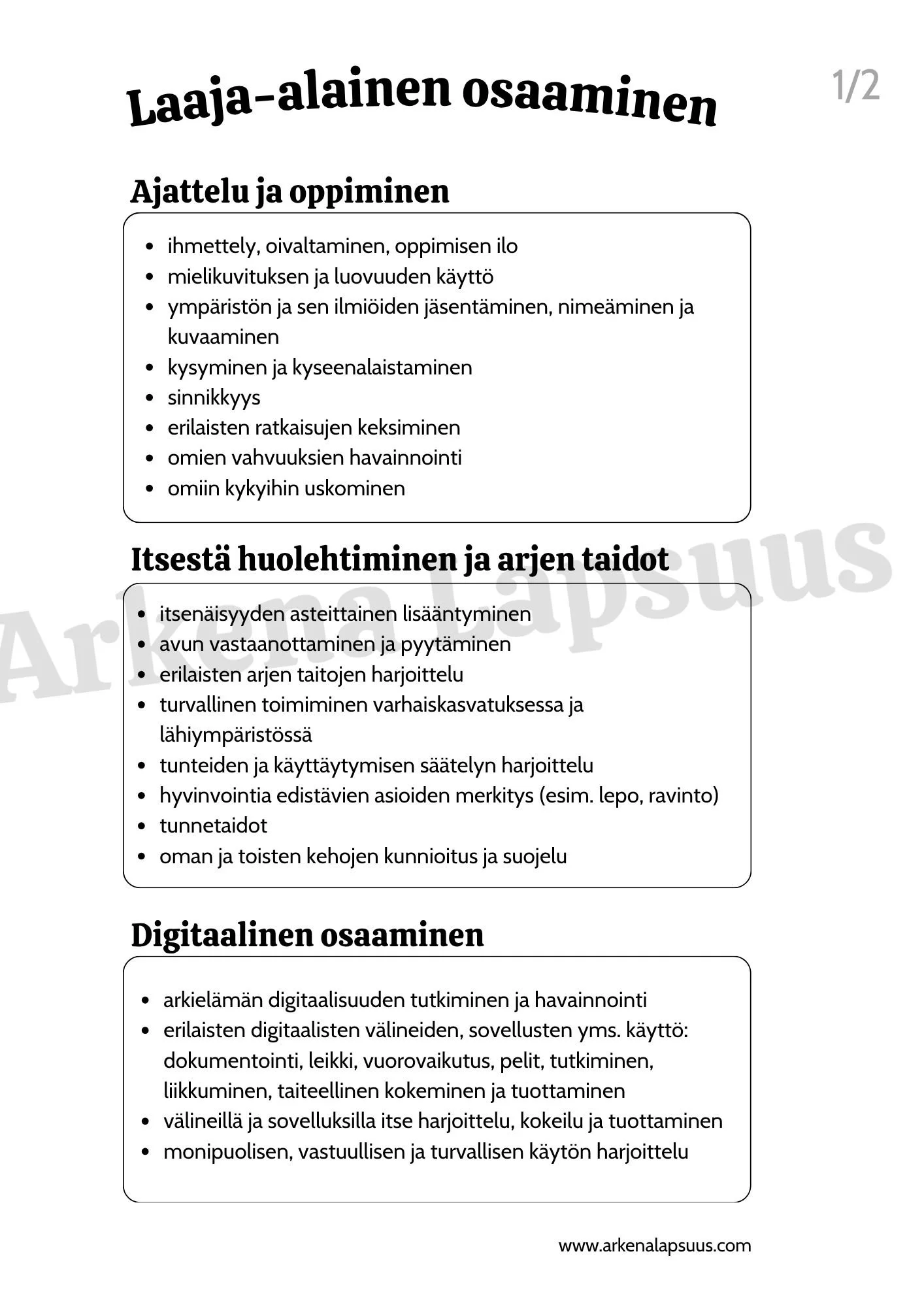 Varhaiskasvatuksen laaja-alainen osaaminen