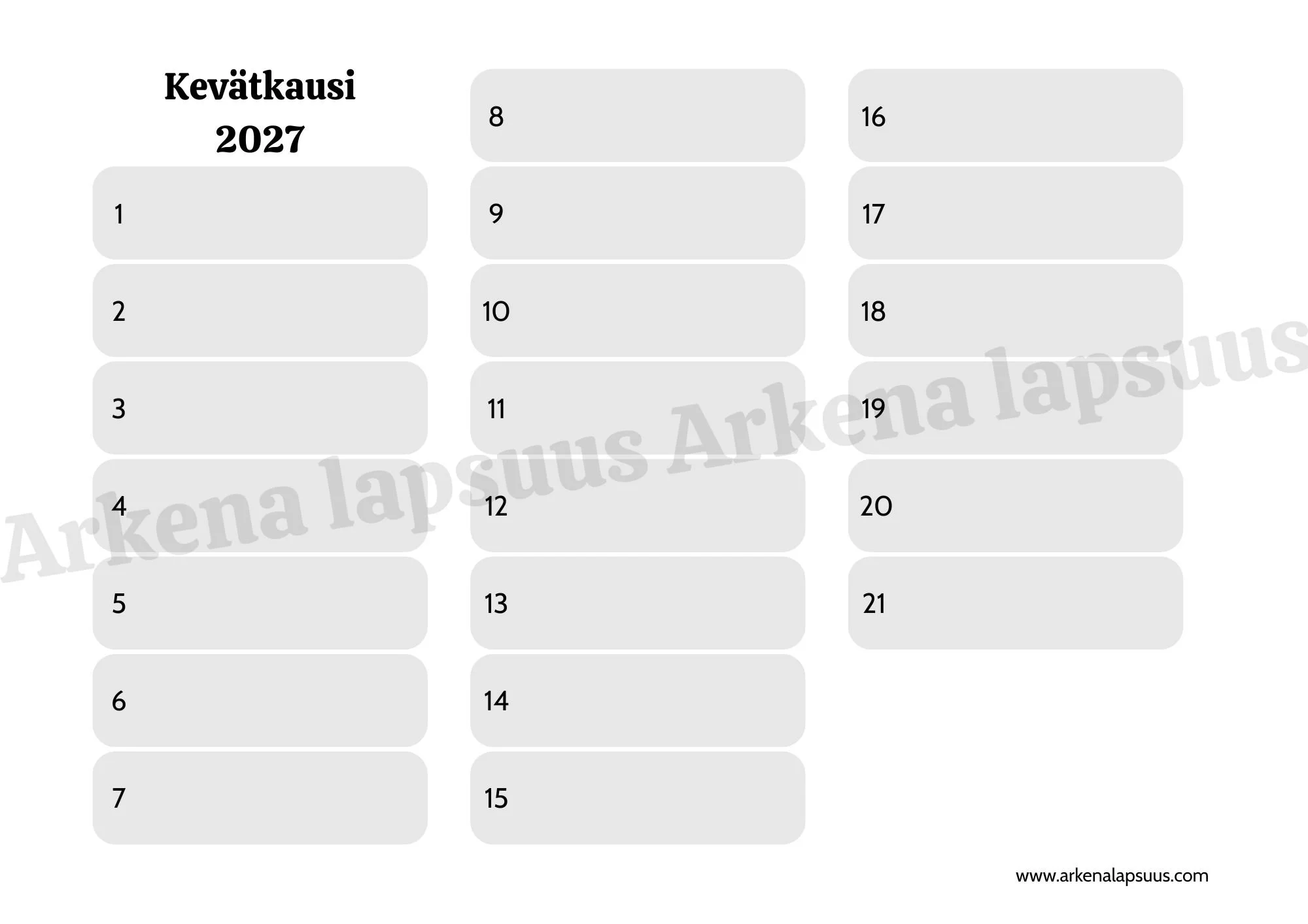 Kevätkausi 2027 viikot