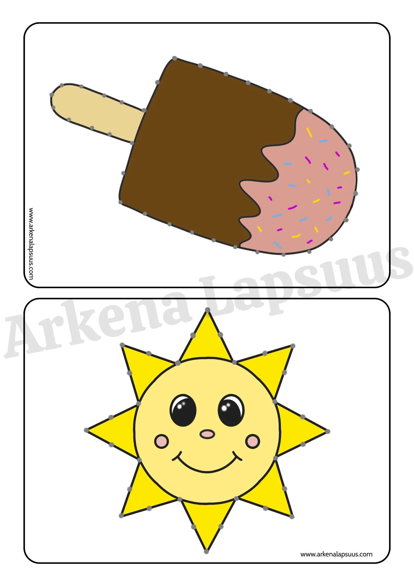 Värillisiä ompelukuvia
