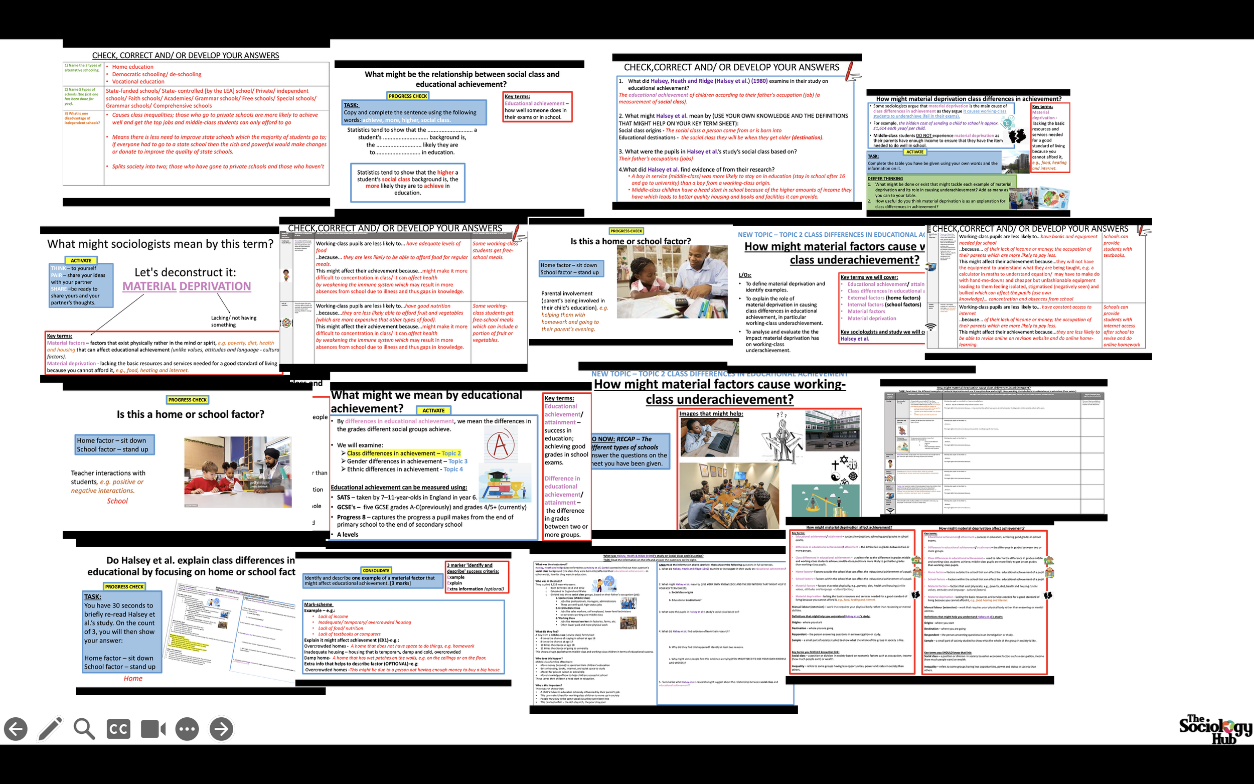 AQA GCSE Sociology: Education- Class differences in achievement- Material deprivation