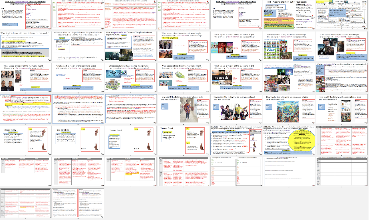 A-Level Sociology Media: Topic 2 The globalisation of popular culture – Postmodernist views