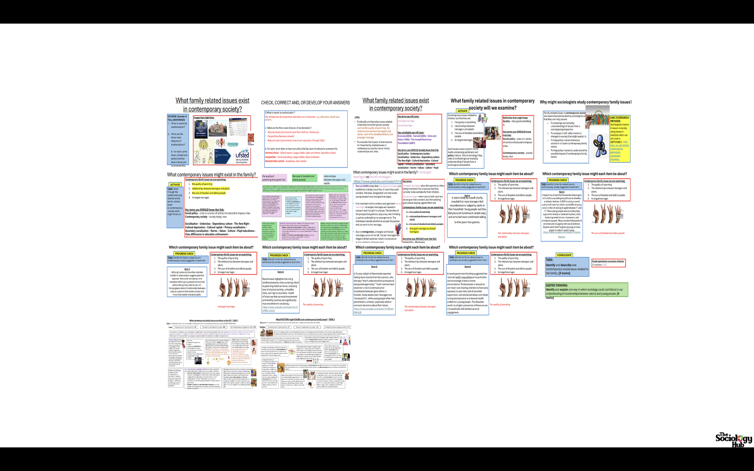 AQA GCSE Sociology: Families Topic 6 - Contemporary family issues