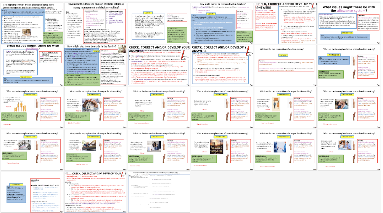 AQA A-level Sociology Families: Topic 2 - Couples - Money Management and Decision-making