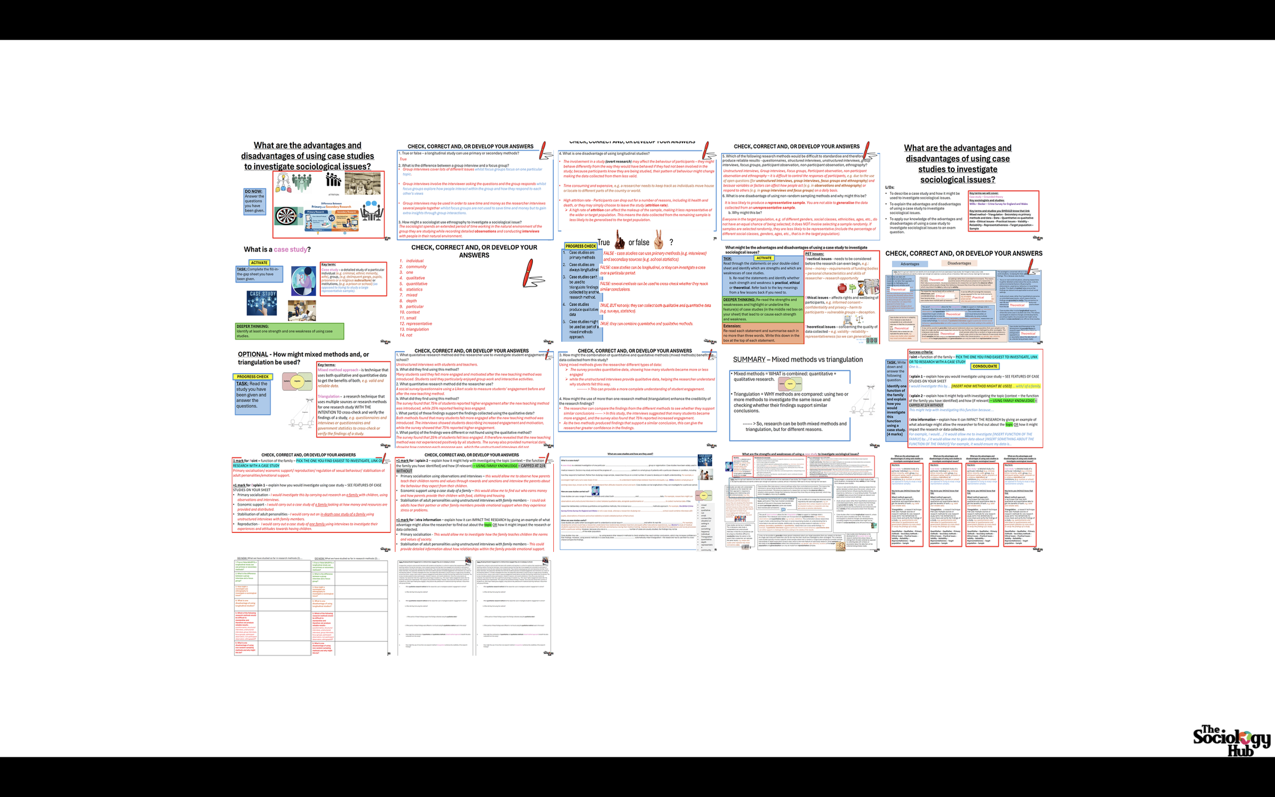 AQA GCSE Sociology- Research Methods - Case studies