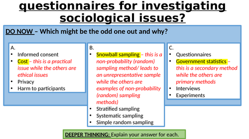 AQA GCSE Sociology - Research Methods: Questionnaires — The Sociology Hub