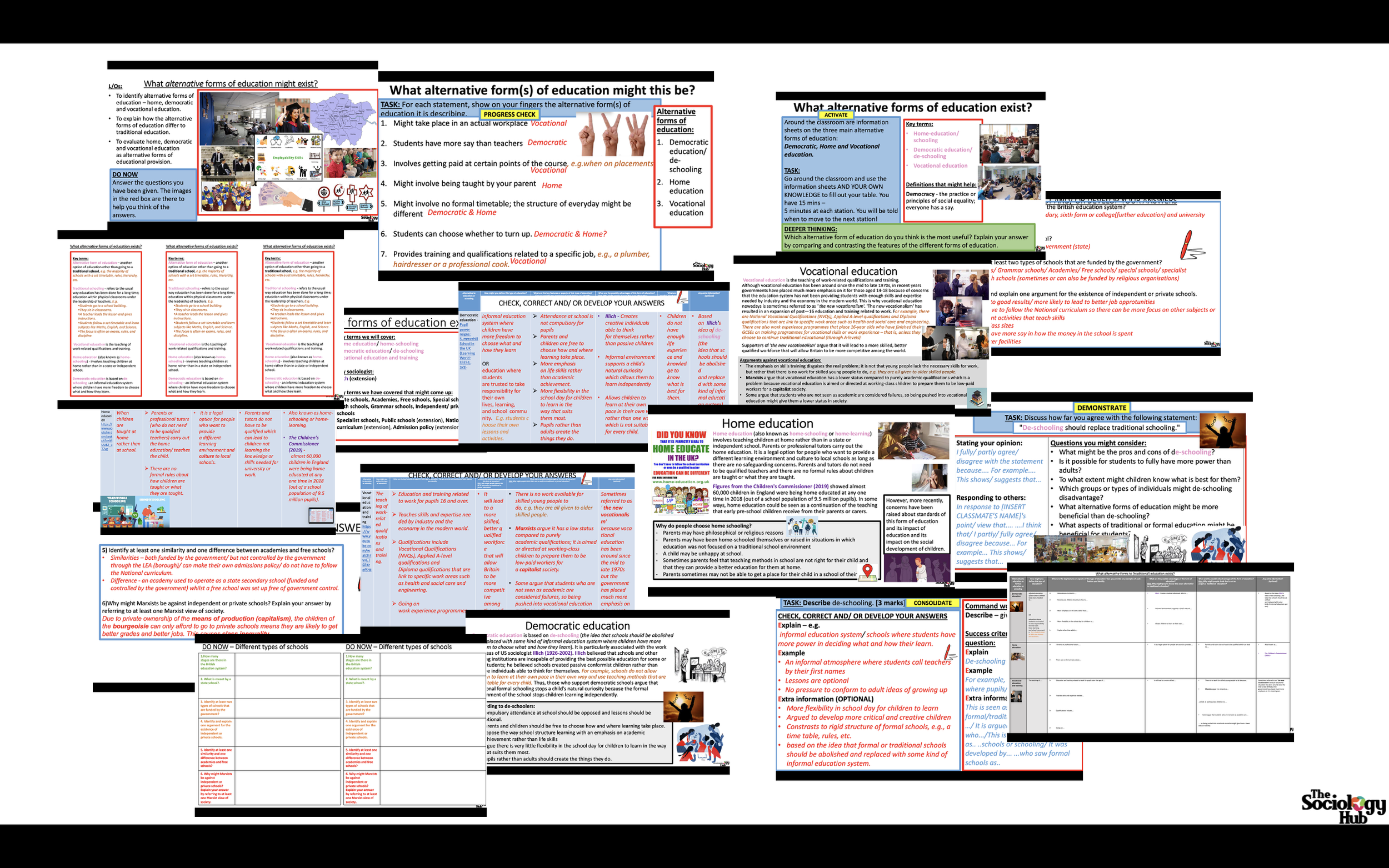 AQA GCSE Sociology - Education: Alternative forms of education