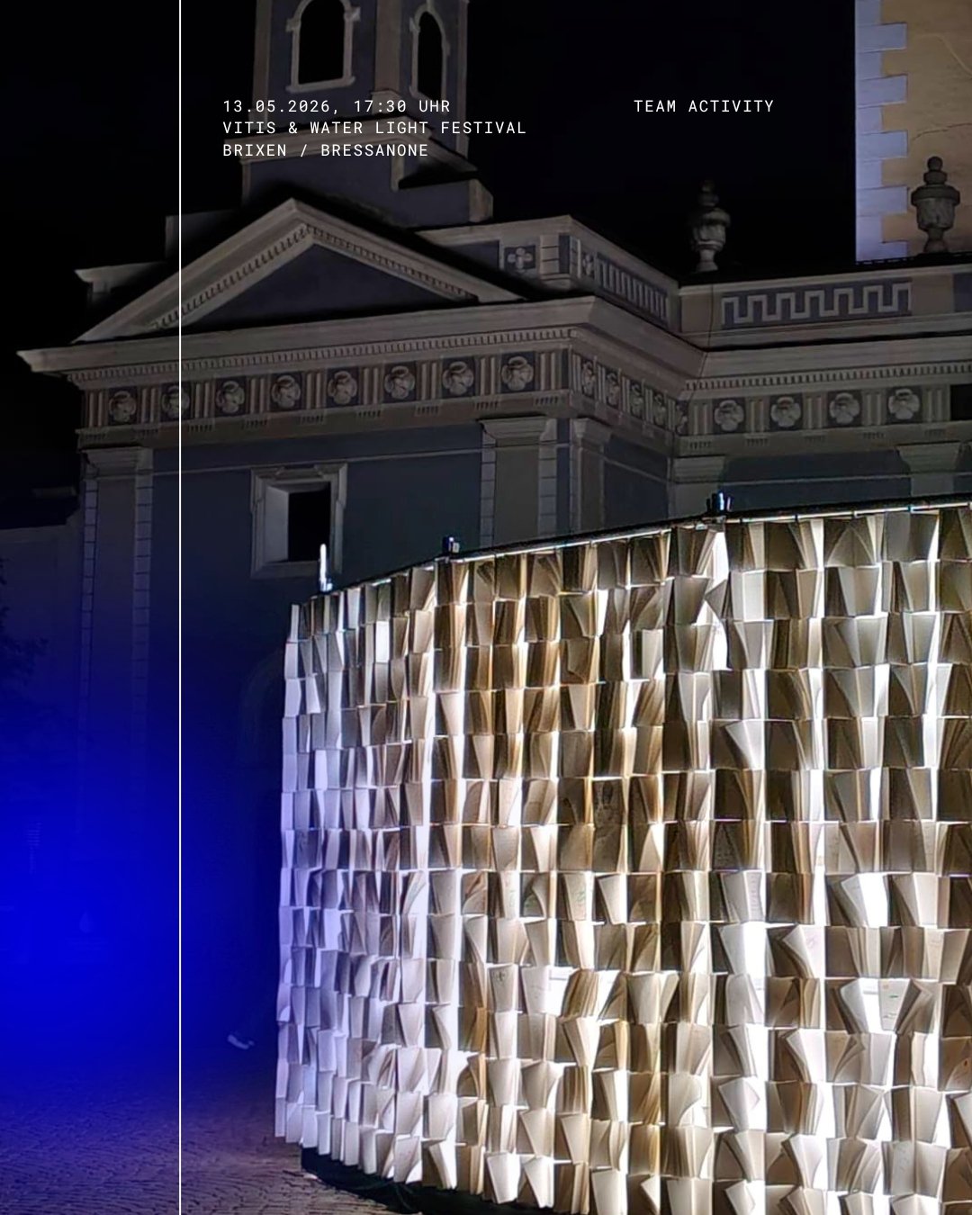 Some evenings the work stops and the team just shows up.

We went to Brixen-Bressanone for the @waterlightfestival: a guided tour with the Festival-Project Lead @hannabizjak through the illuminated old town.
After that dinner at an old friend&rsquo;s