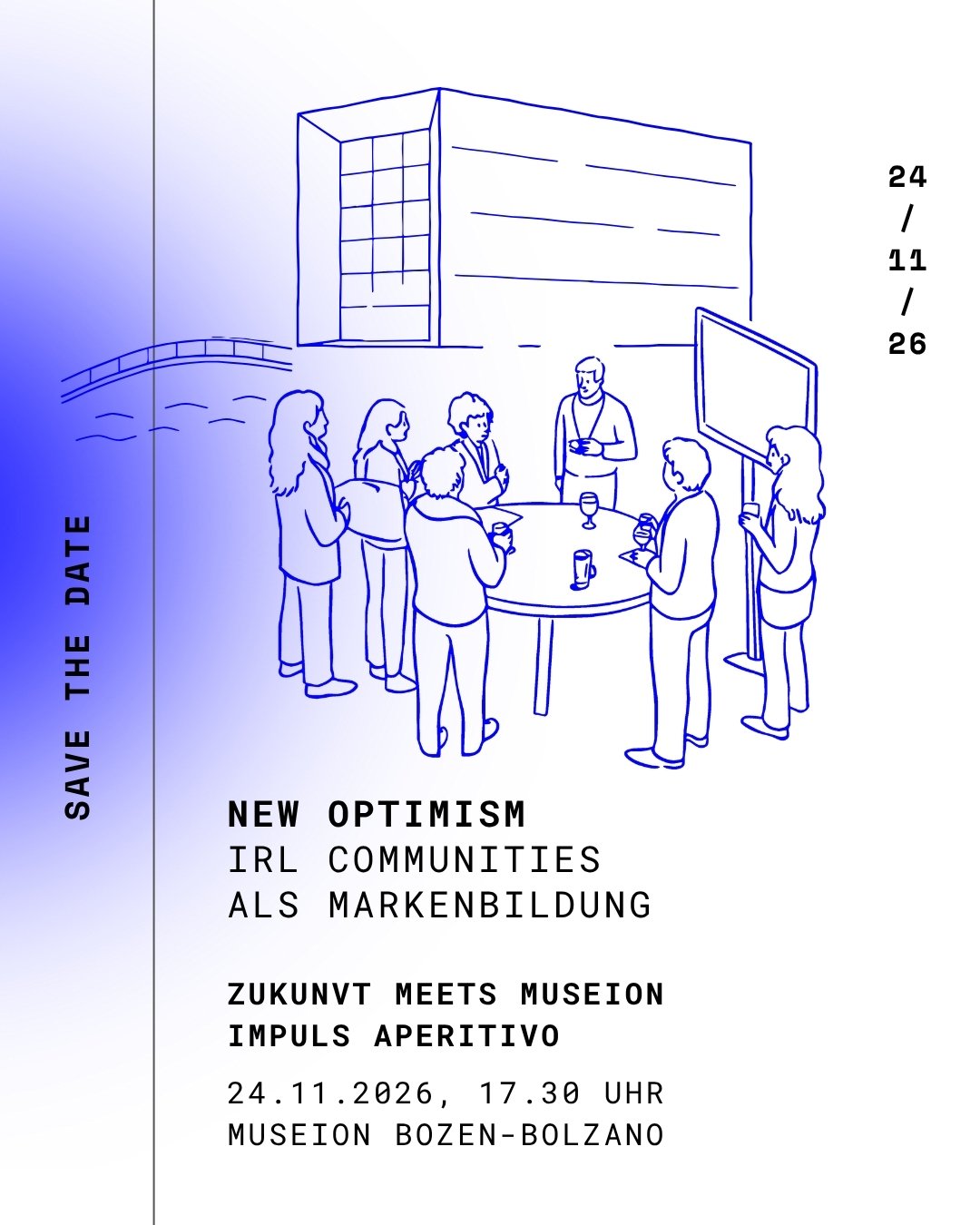 When AI makes content interchangeable, what still proves a brand is real?
Our answer: brand strength grows where people come together, not in campaigns.

That&rsquo;s the idea behind New Optimism, our next Impuls-Aperitivo, at @museion_bz, our next-d