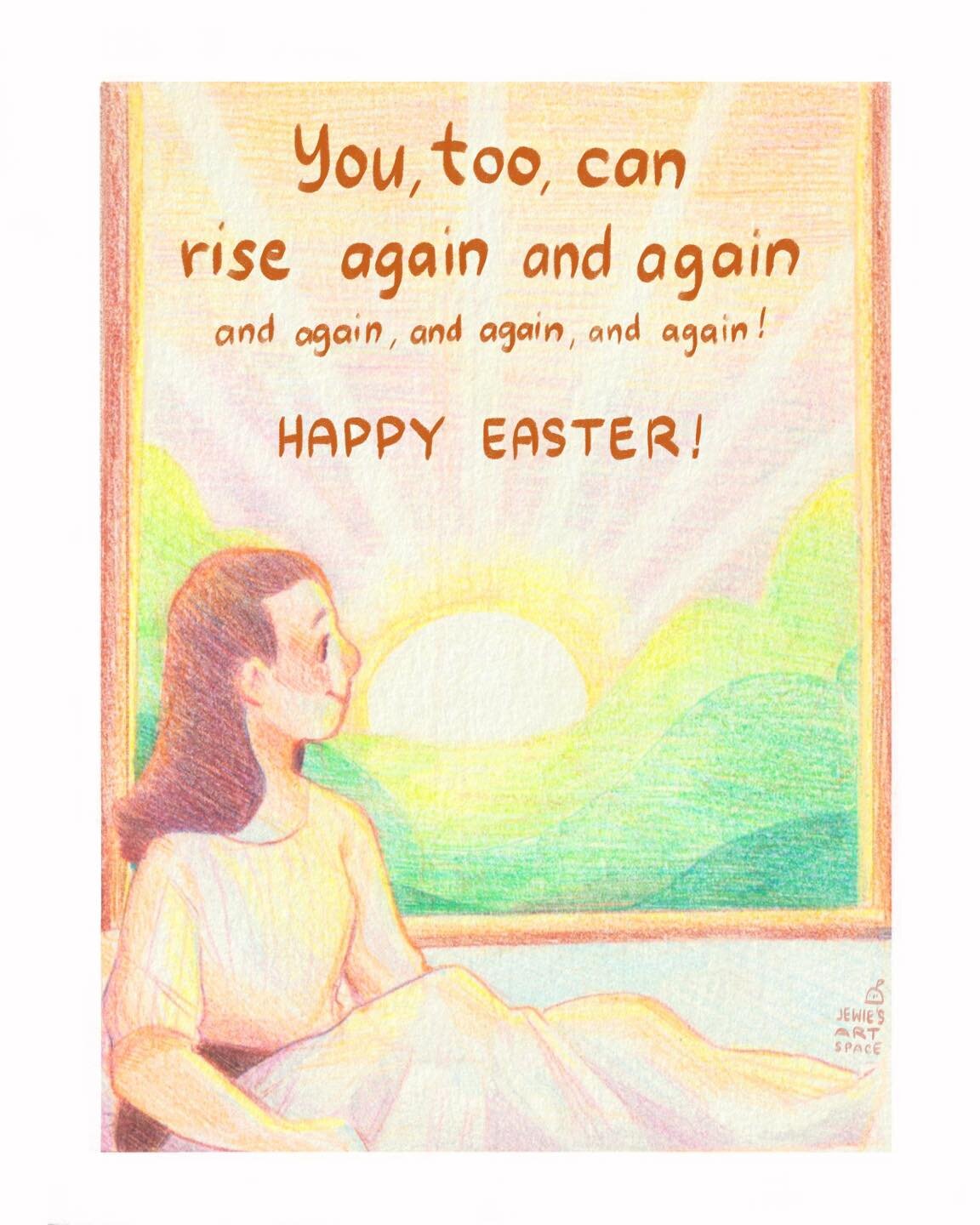 A blessed and joyful Easter to everybody! 🤗💛

At the start of Lent, my brain was in &ldquo;over familiarity&rdquo; mode. 

But as we entered Holy Week, that over familiarity turned into a loving embrace of sureness!

That we, too, can rise again be