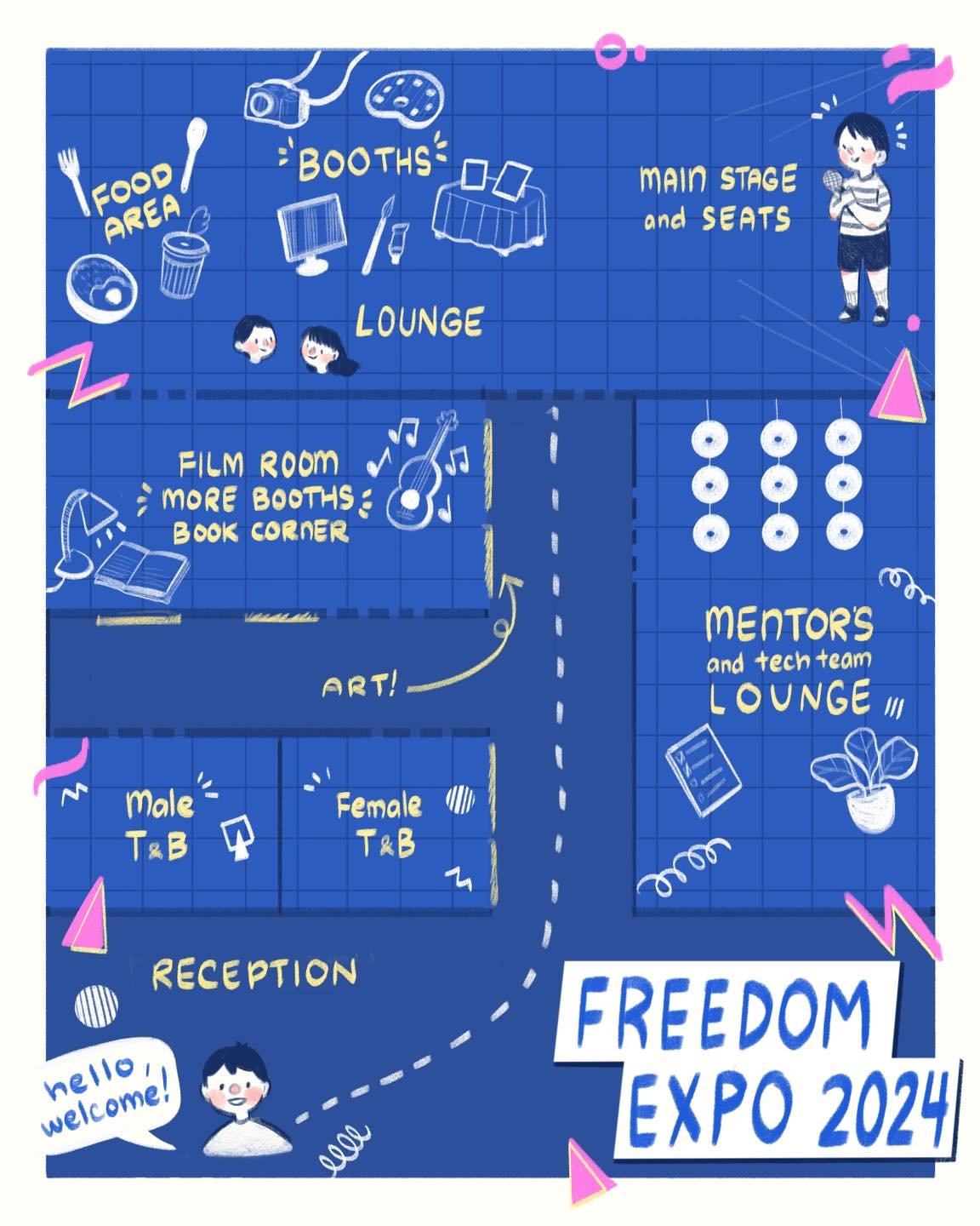 A cute simple little map I made for @cfa.freedom &rsquo;s annual expo. 🤗

I seldom do maps and this color scheme too - so this was a fun thing to explore!
I definitely see myself doing more maps in the future. 👀

#map #art #artwork #draw #drawing #