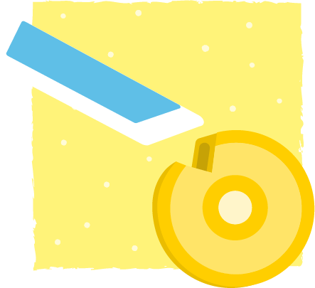 Un trofeo dorado con una medalla y una cinta en un fondo amarillo con puntos blancos.