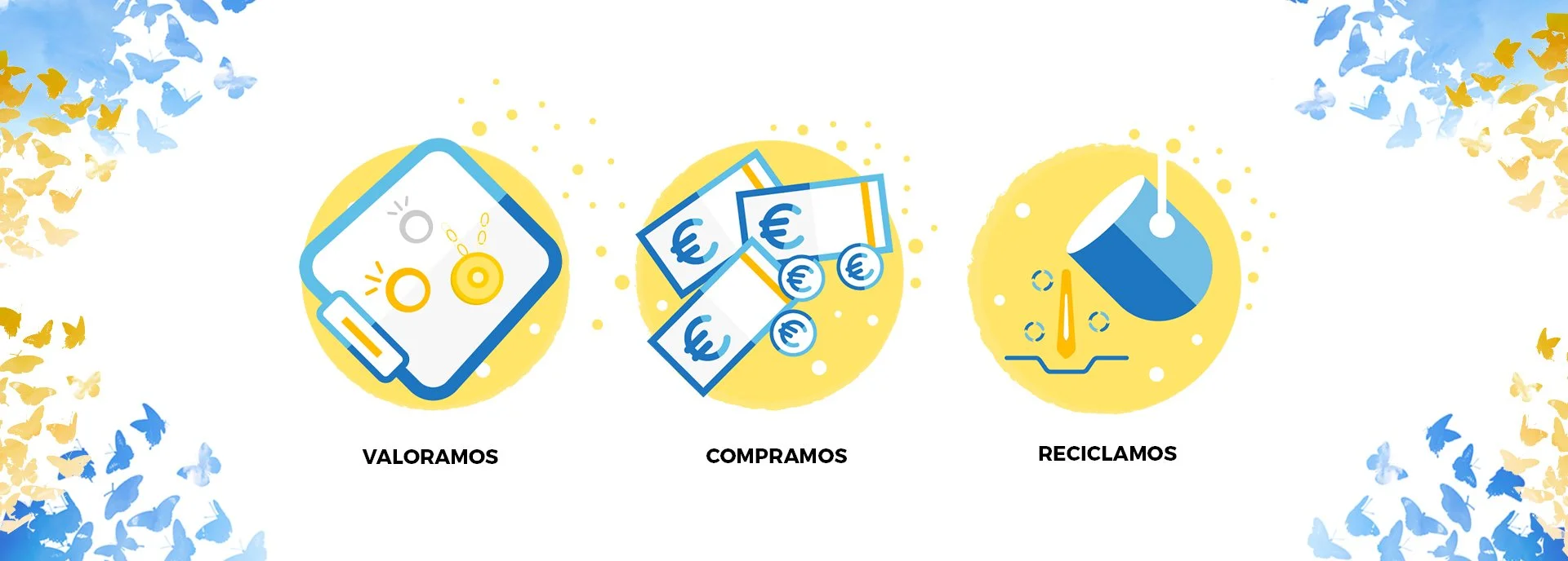 Ilustración de monedas, billetes y una taza de café, con hojas de colores en los bordes.